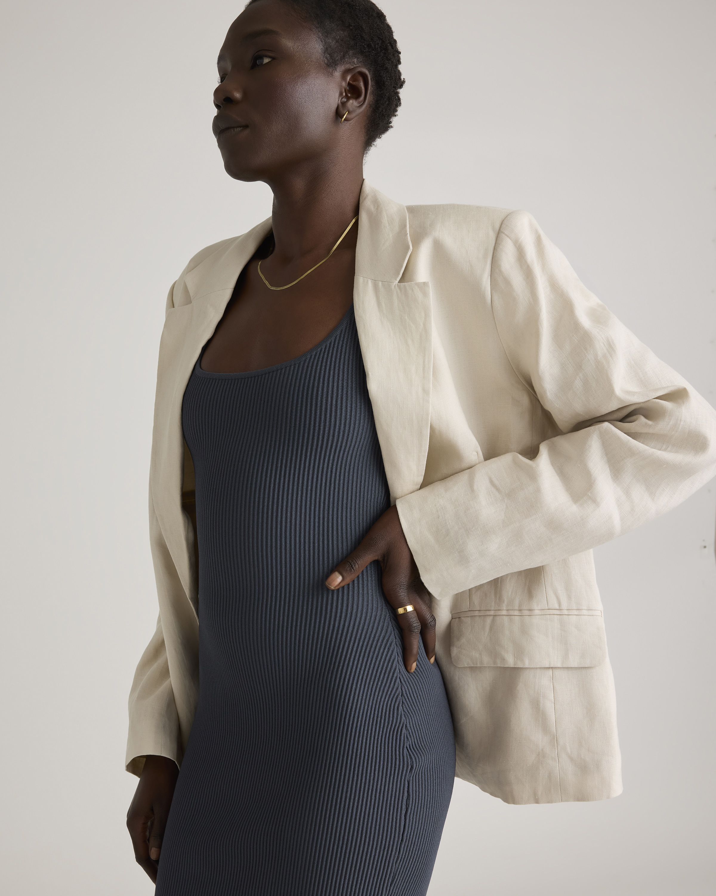 Square Neck Ribbed Knit Mini Dress — Image 4