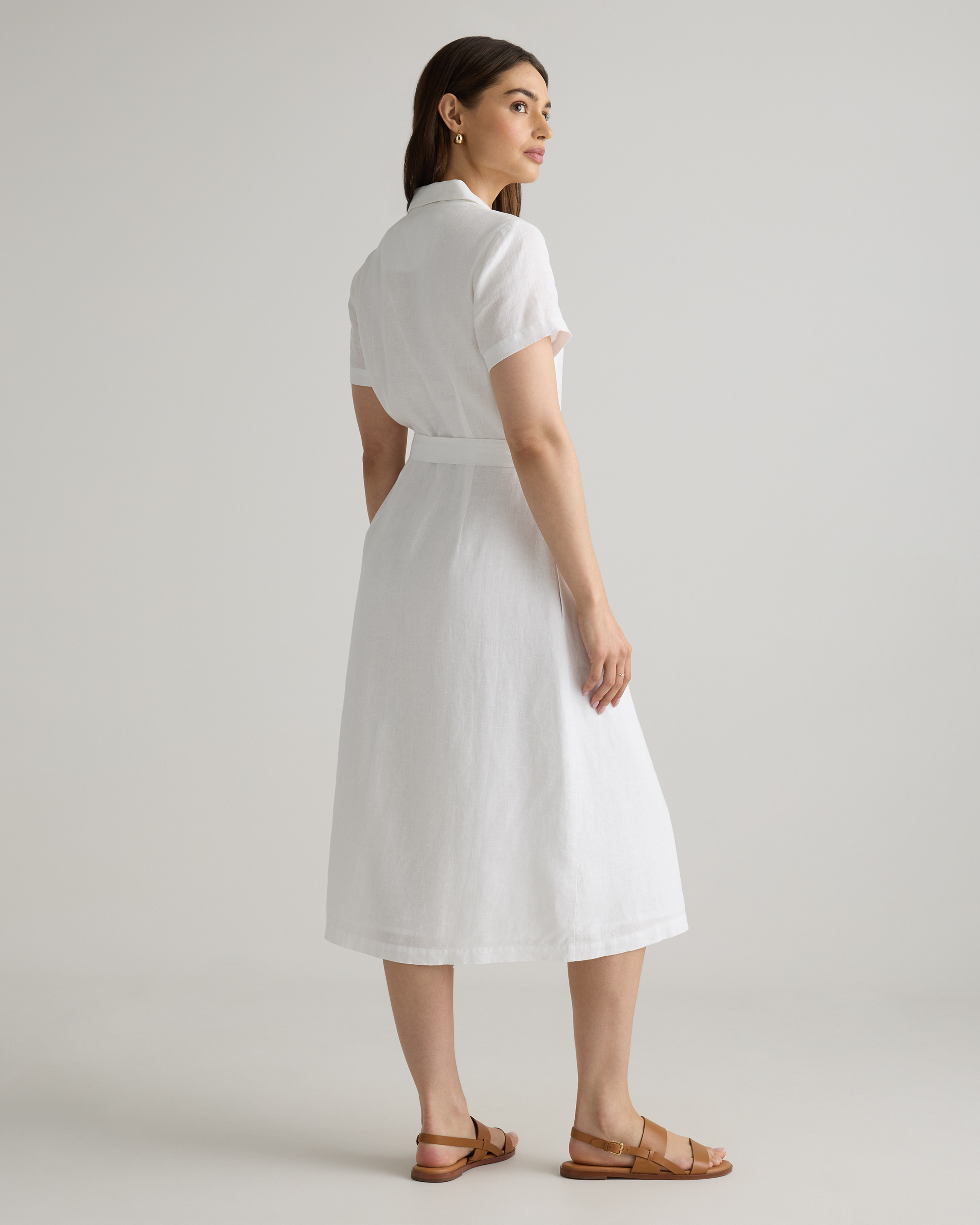 100% European Linen Button Front Dress — Image 43