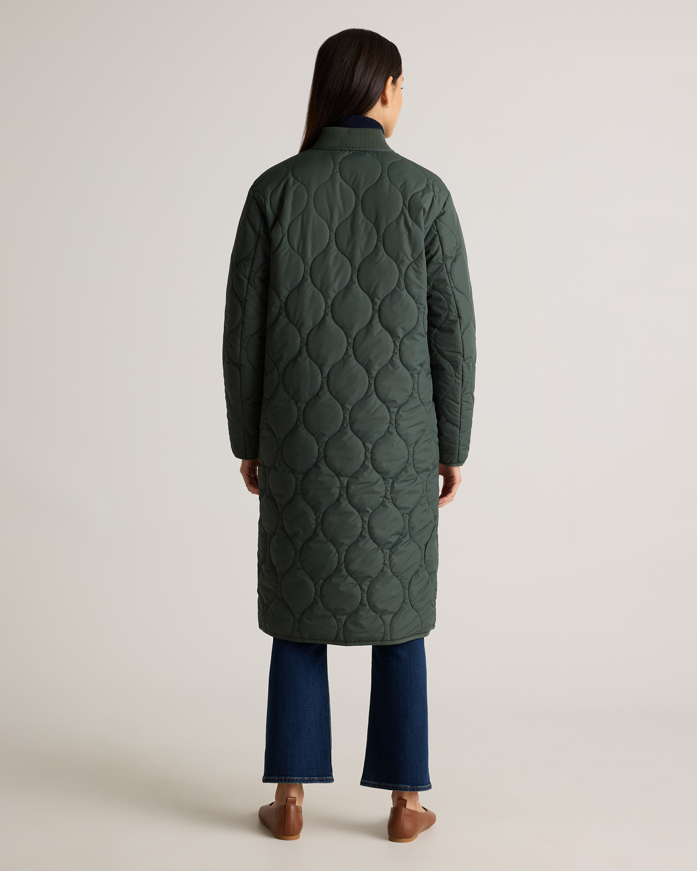 Featherless Quilted Puffer Long Coat — Image 26