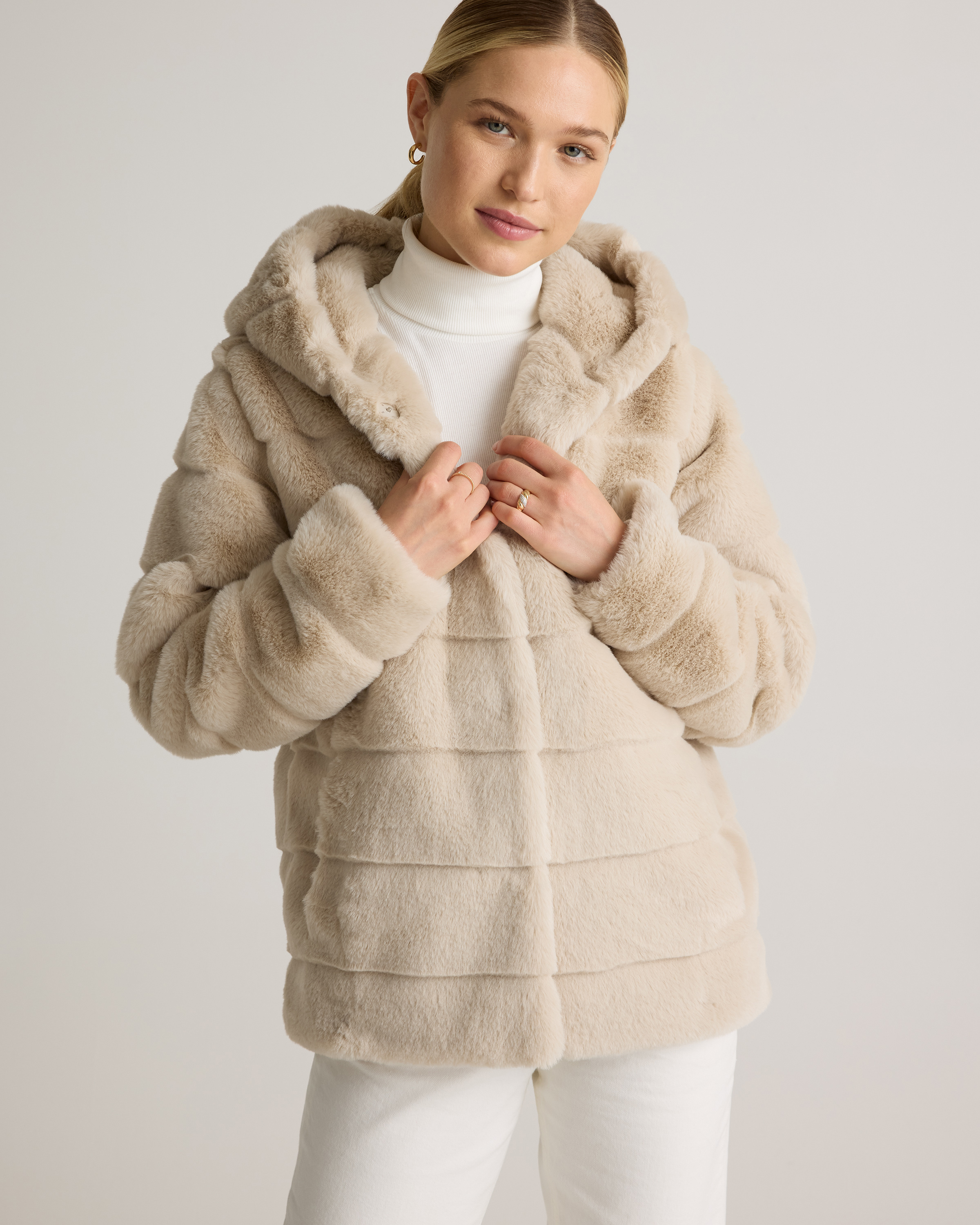 Hooded Faux Fur Jacket — Image 9