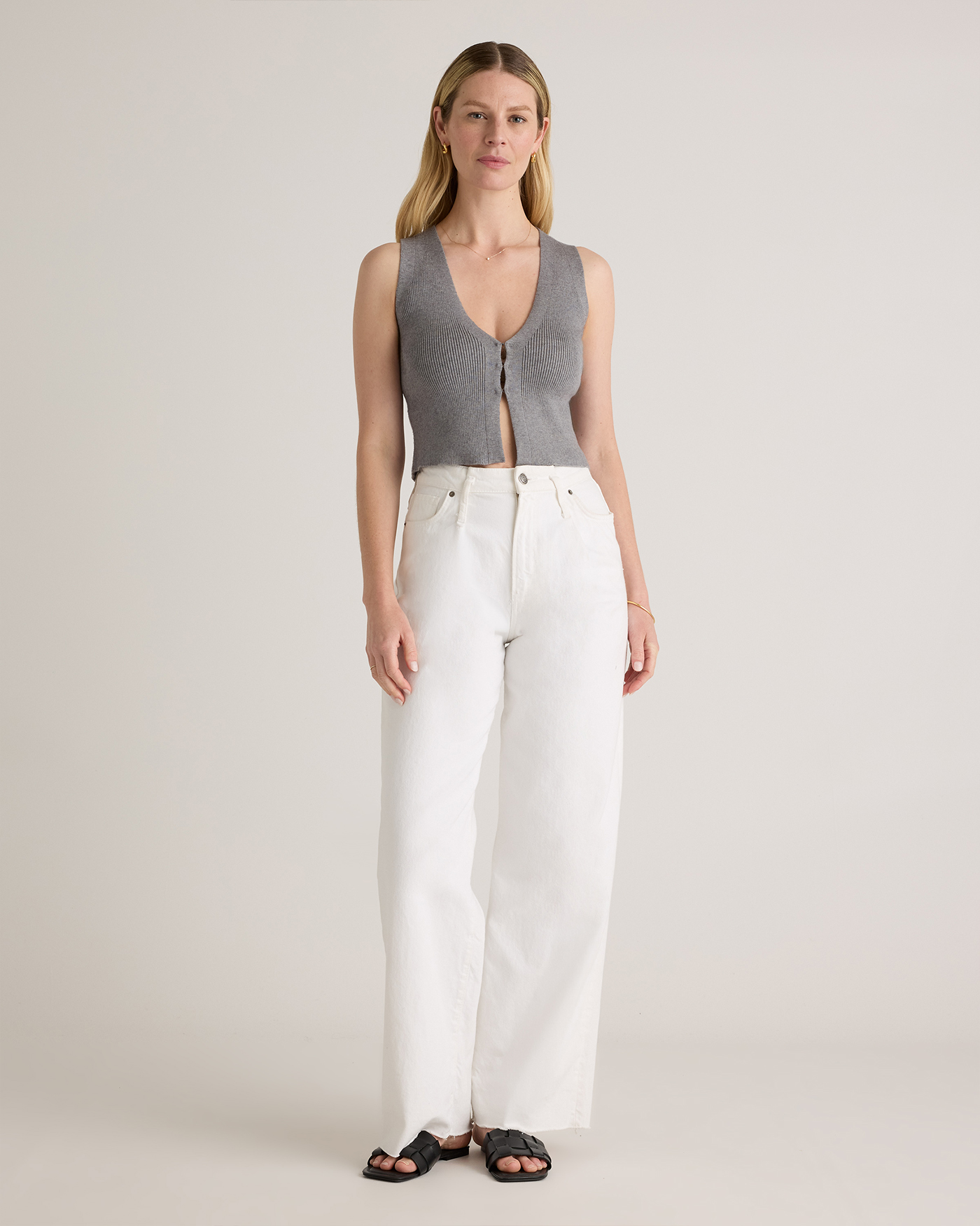 Eco-Knit Split Front Sweater Vest — Image 4