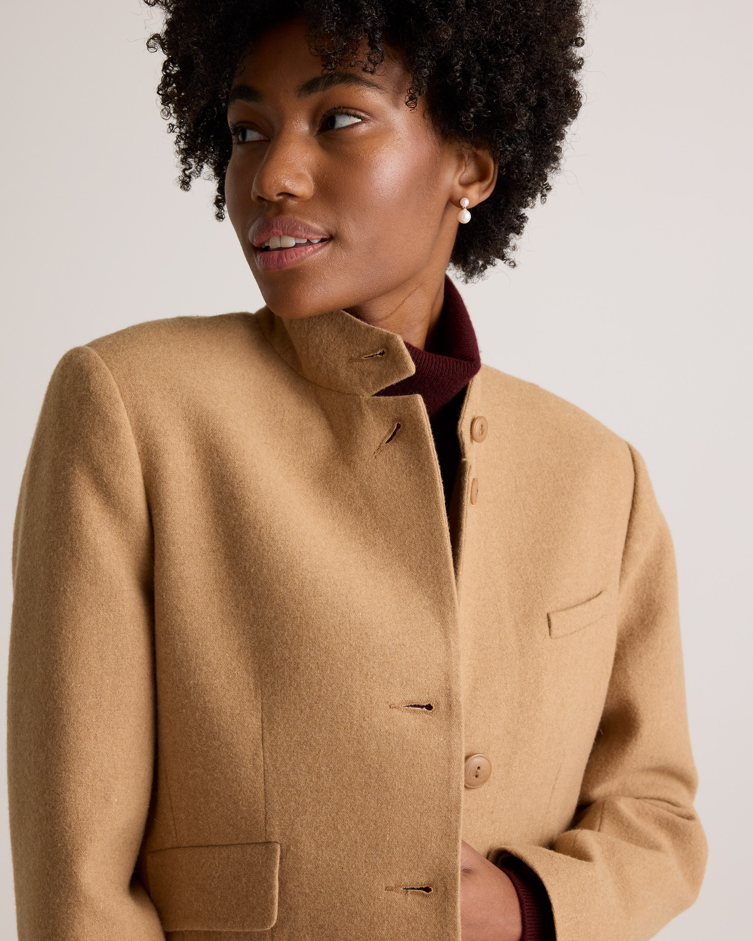 Italian Wool Stand Collar Blazer — Image 4