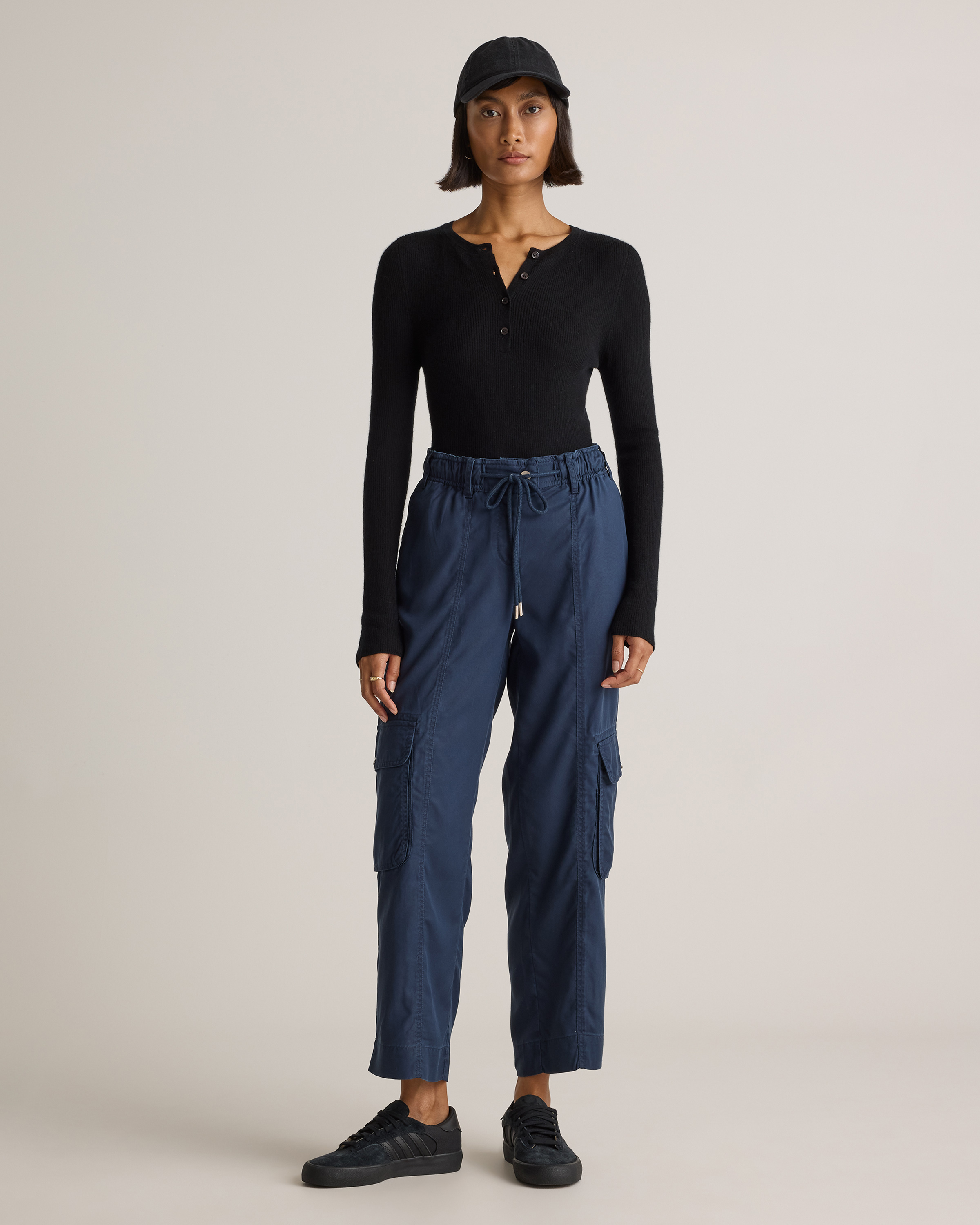 Vintage Wash Tencel Drawstring Cargo Pants — Image 13