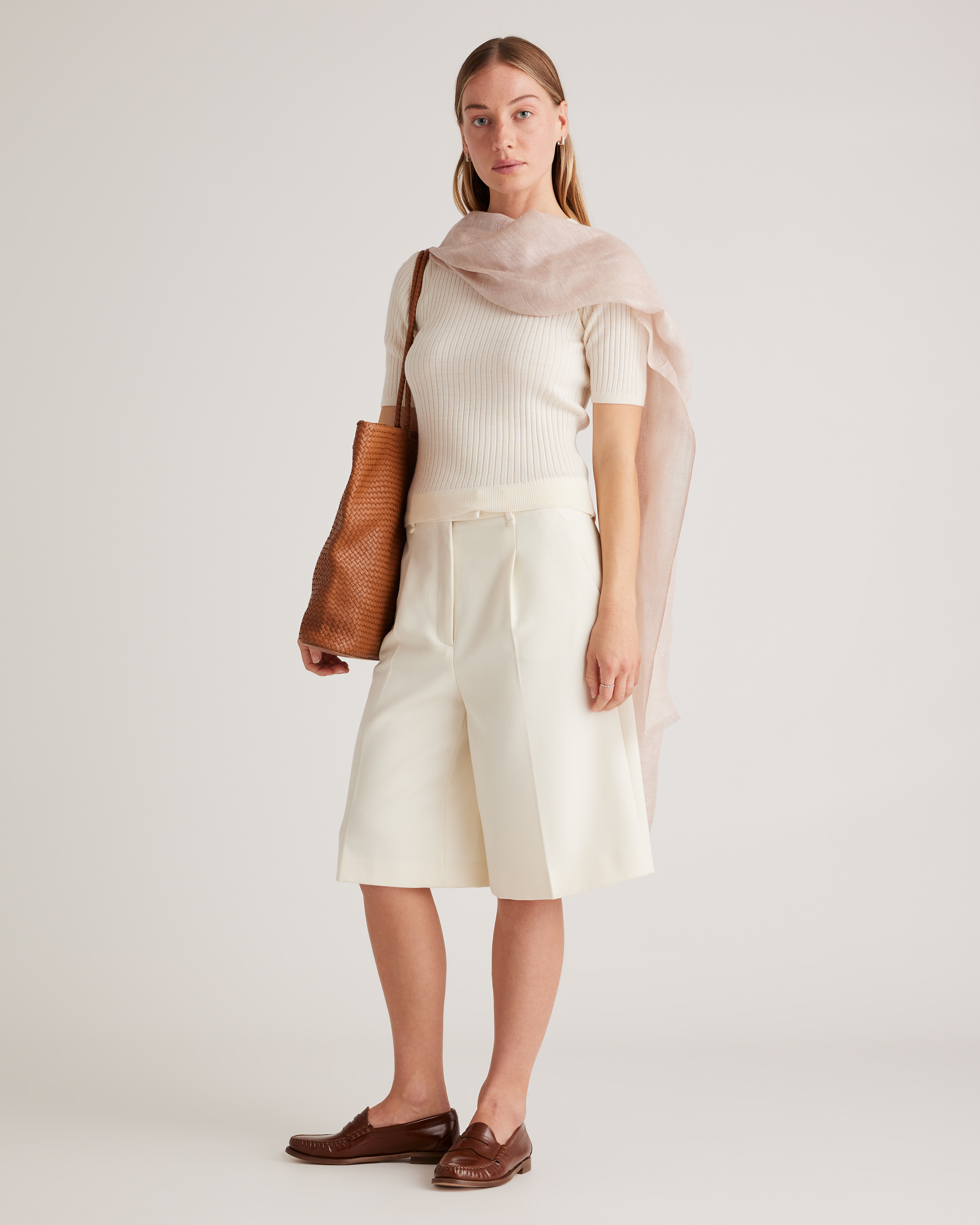 Lightweight Linen Silk Cashmere Scarf — Image 12