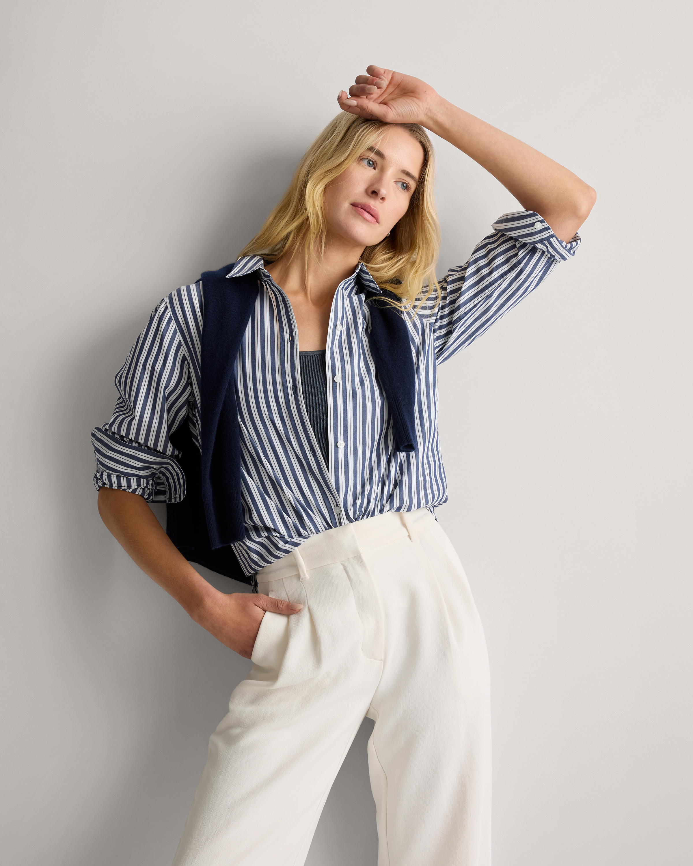 100% Organic Cotton Poplin Long Sleeve Shirt — Image 7