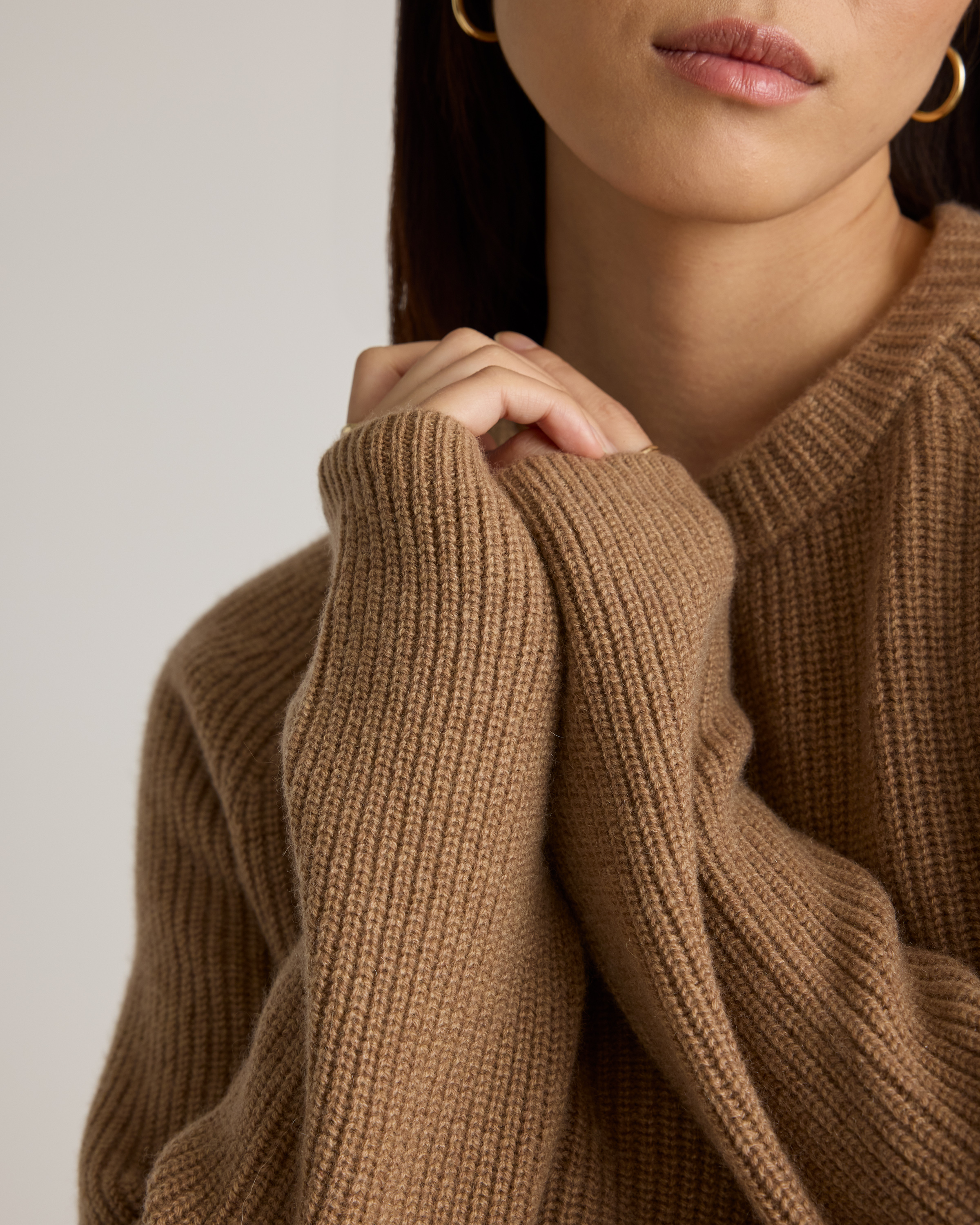 Mongolian Cashmere Fisherman Crewneck Sweater — Image 15