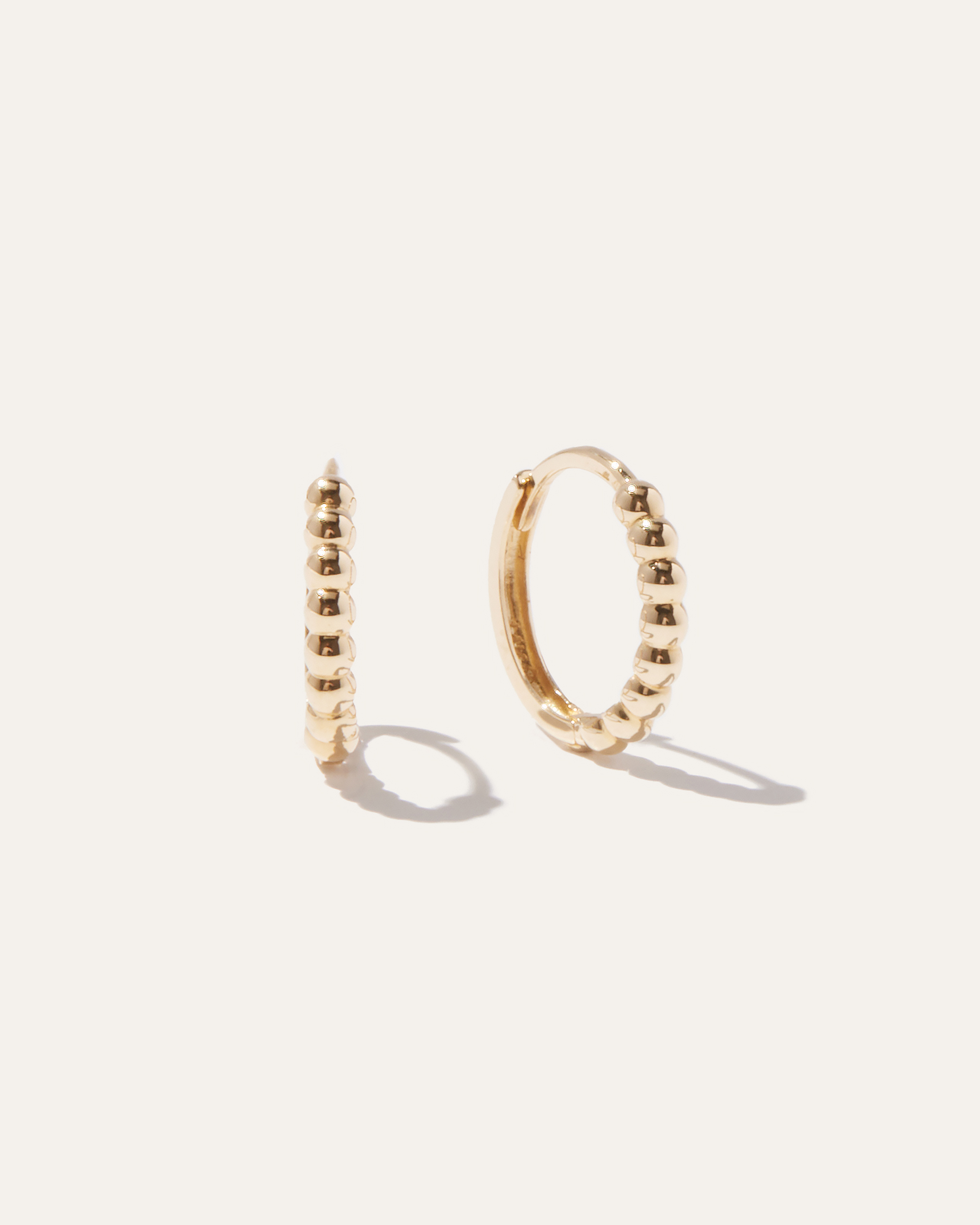 14K Gold Beaded Hoops — Image 7