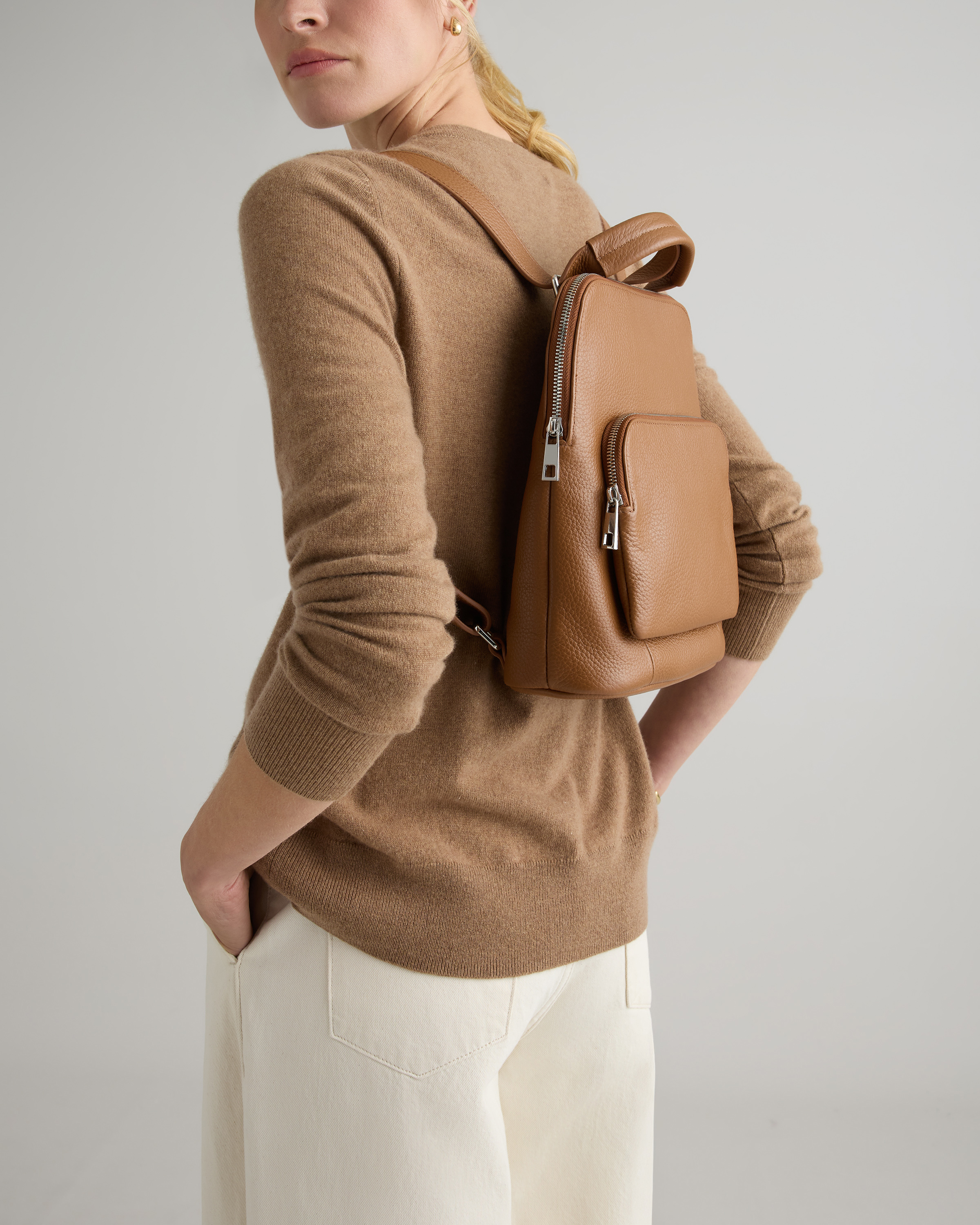 Italian Leather Mini Convertible Backpack — Image 3