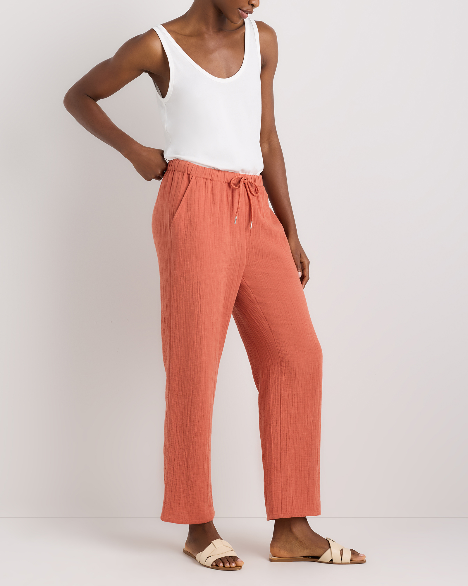 100% Organic Cotton Gauze Straight Leg Pants — Image 19