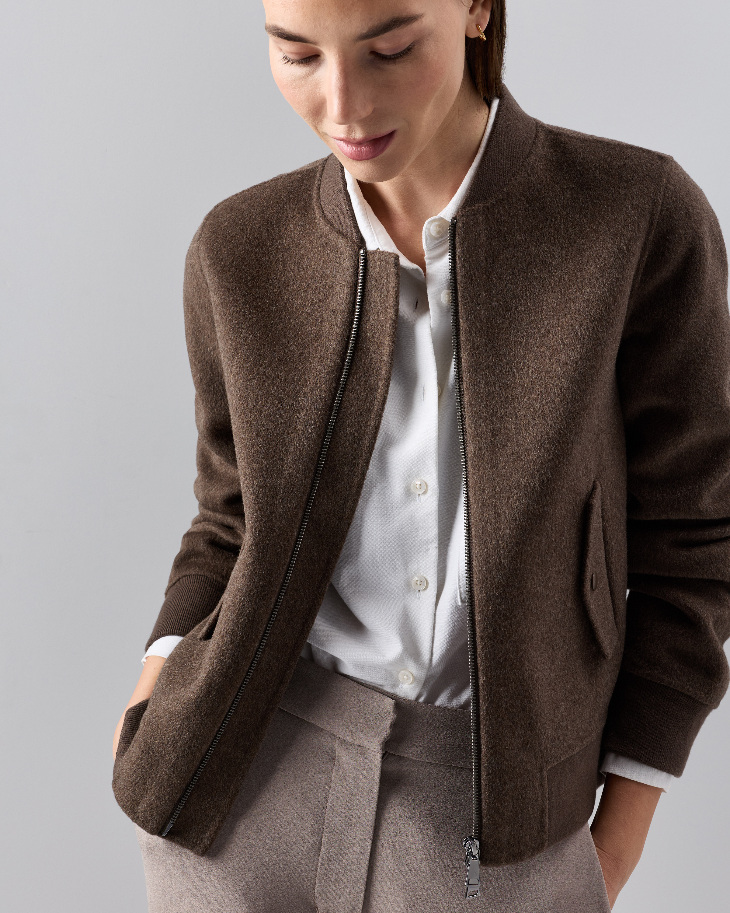 Double-Faced Merino Wool Bomber Jacket — Image 4