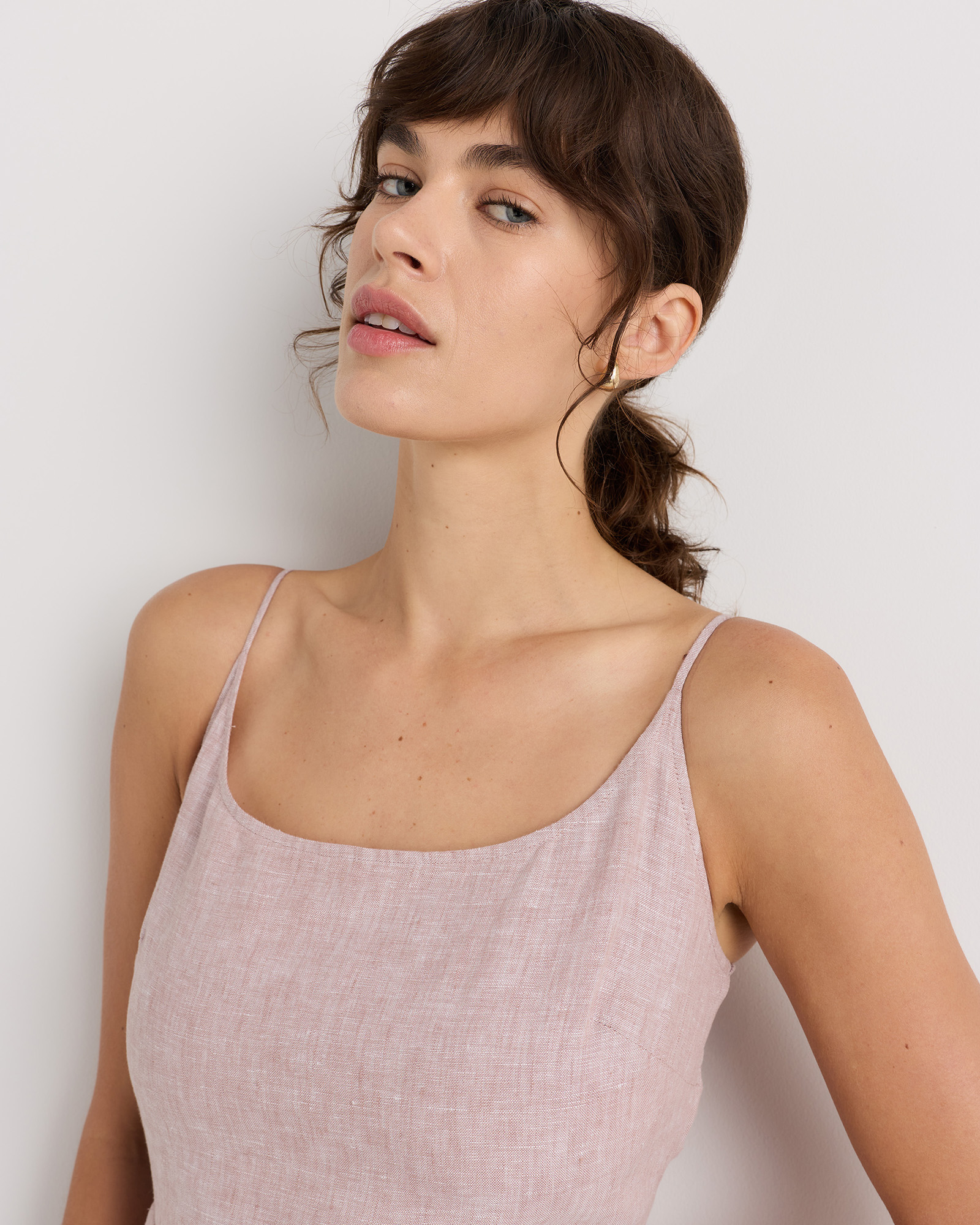 100% European Linen Scoop Neck Midi Dress — Image 40