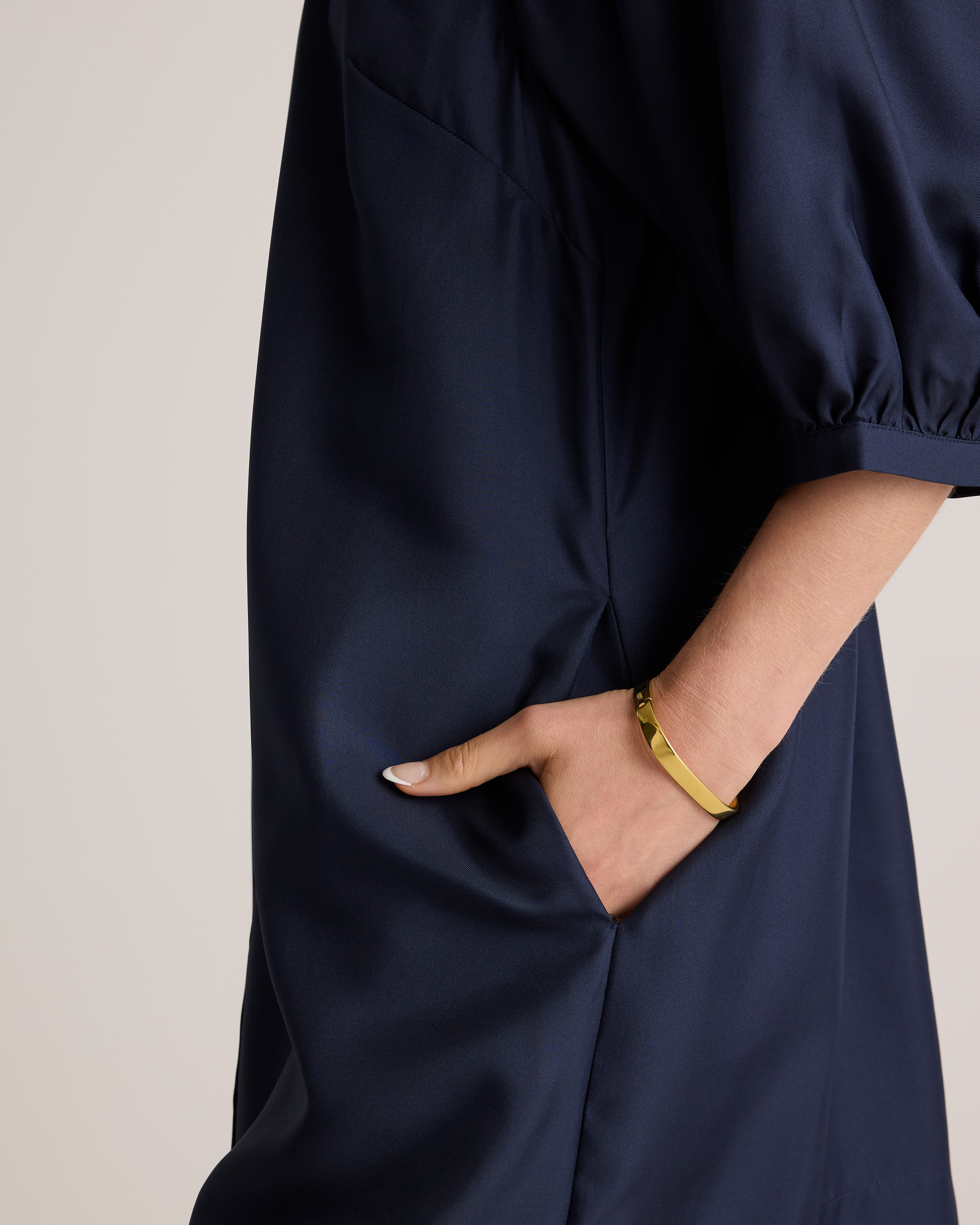 100% Silk Twill Button Front Mini Dress — Image 9