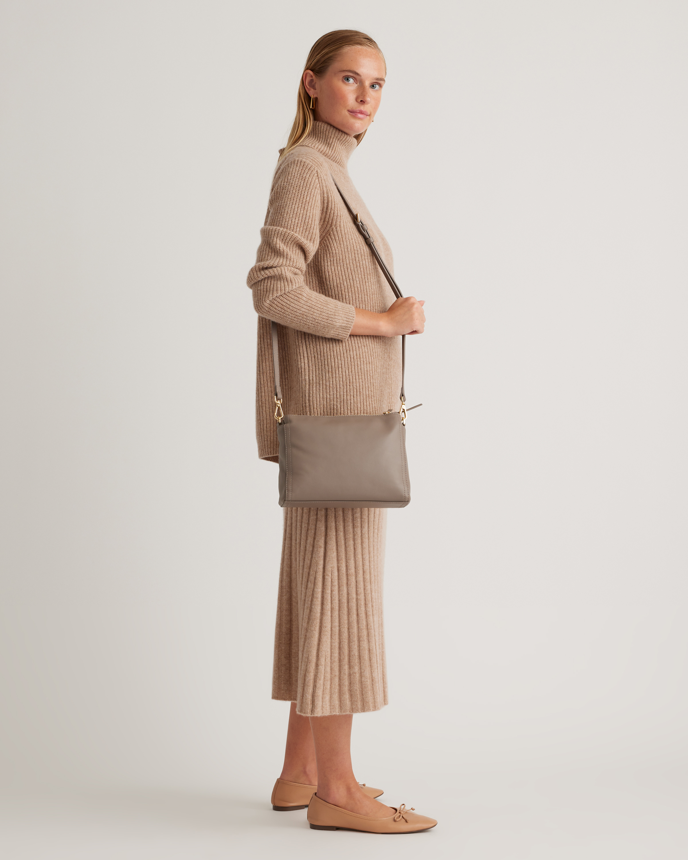 Italian Leather Triple Compartment Crossbody — Image 9