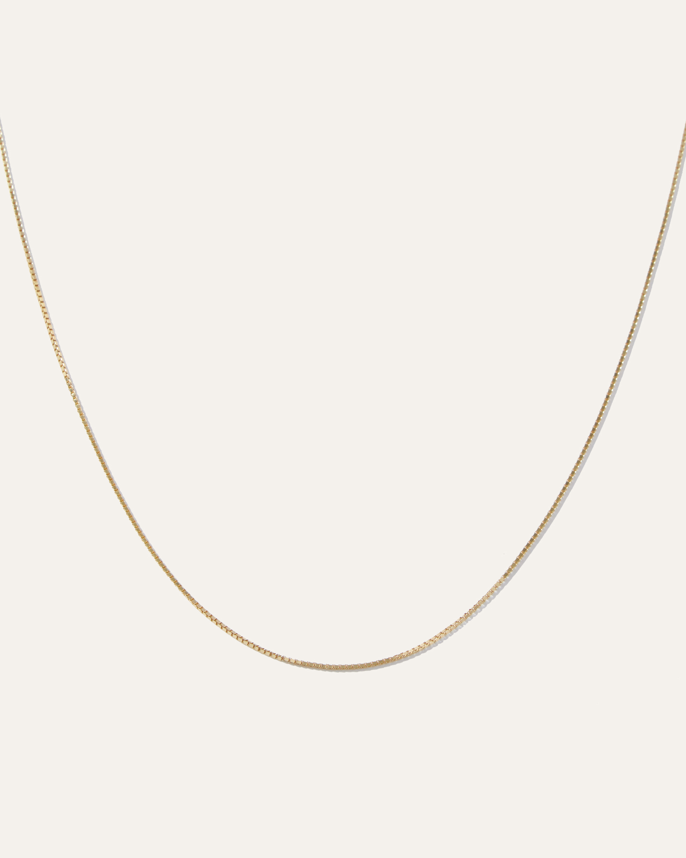 14K Gold Petite Box Chain Necklace — Image 5