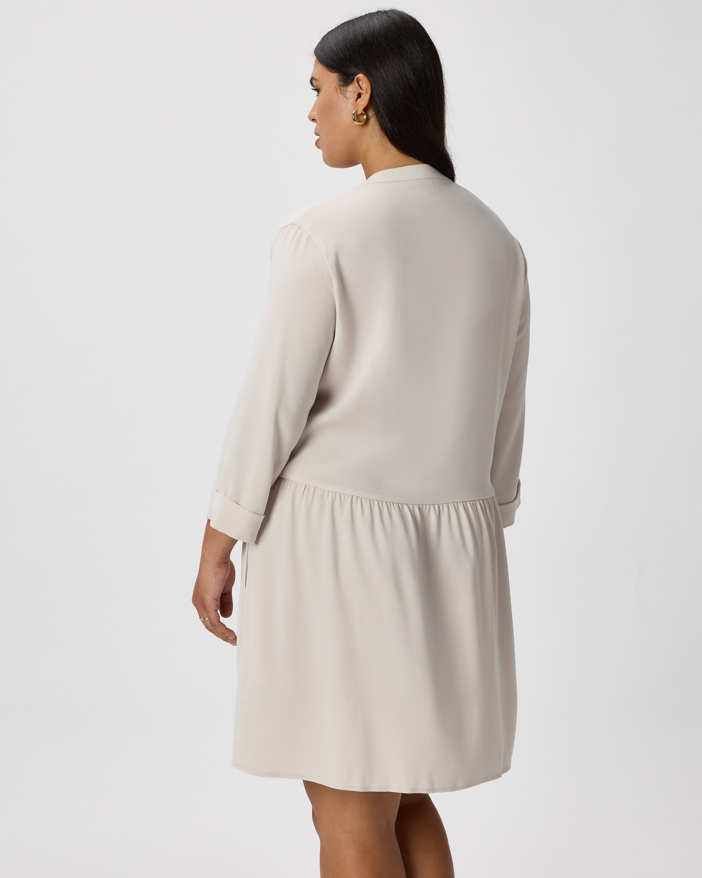 Fluid Crepe Shirt Dress — Image 8