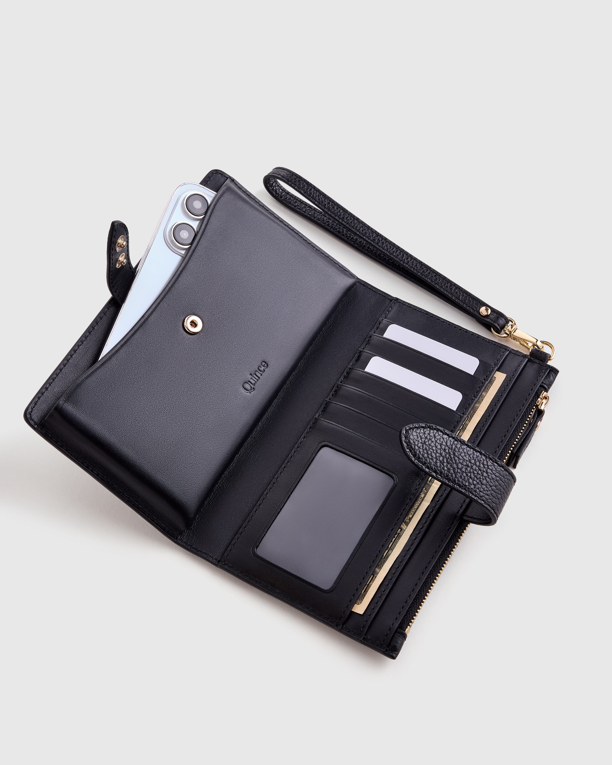 Italian Leather Phone Bi-Fold Wristlet — Image 3