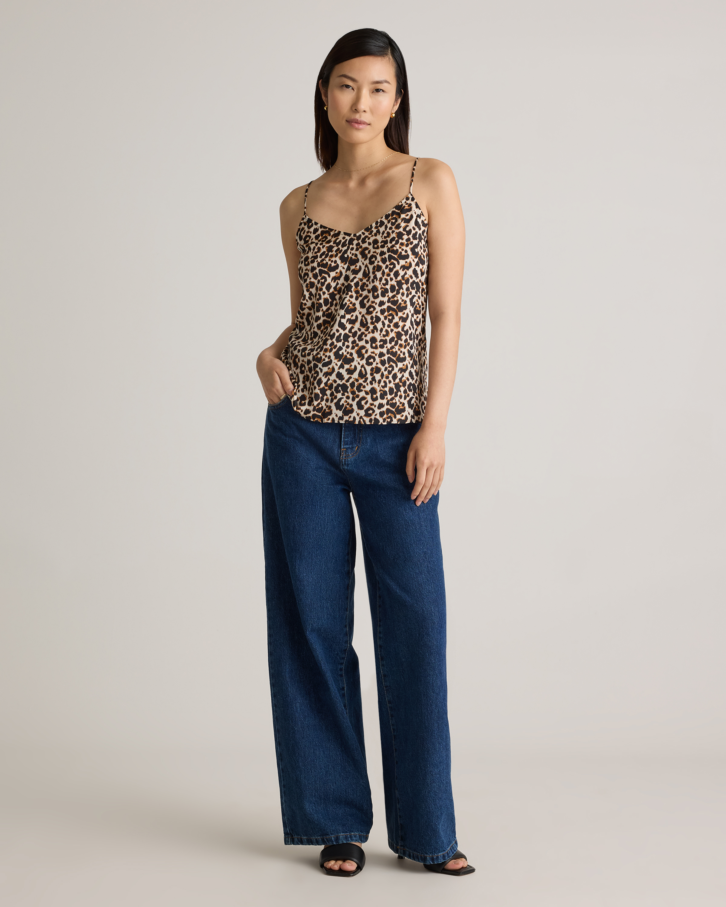 Washable Stretch Silk V-Neck Cami — Image 23