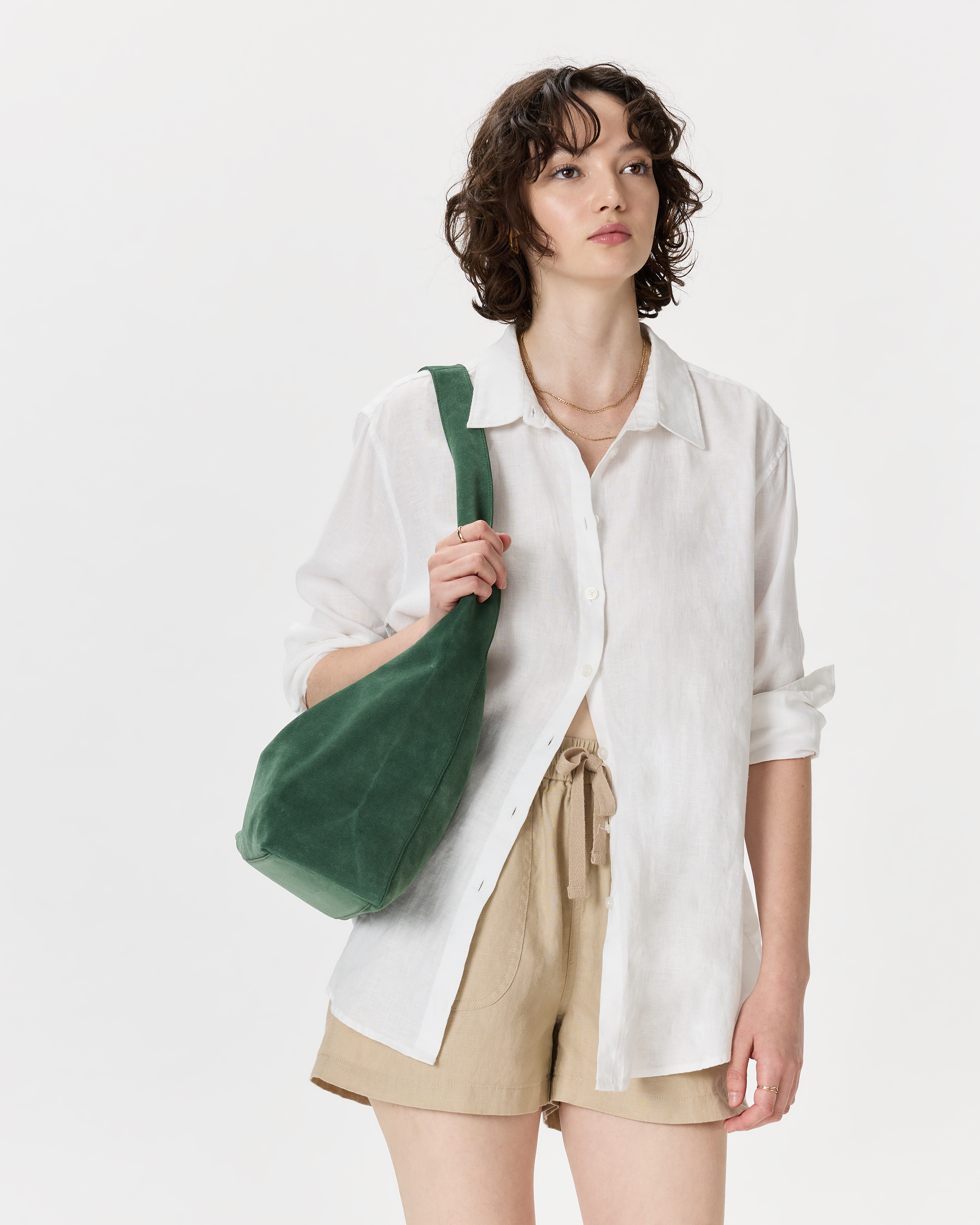 Italian Suede Slouchy Shoulder Bag — Image 20
