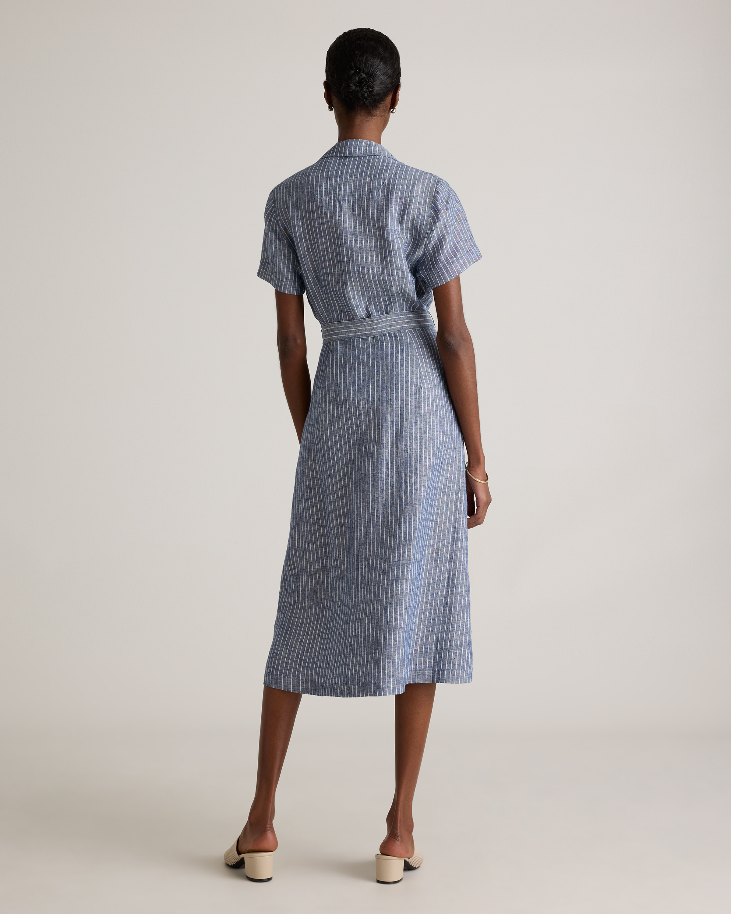 100% European Linen Button Front Dress — Image 32