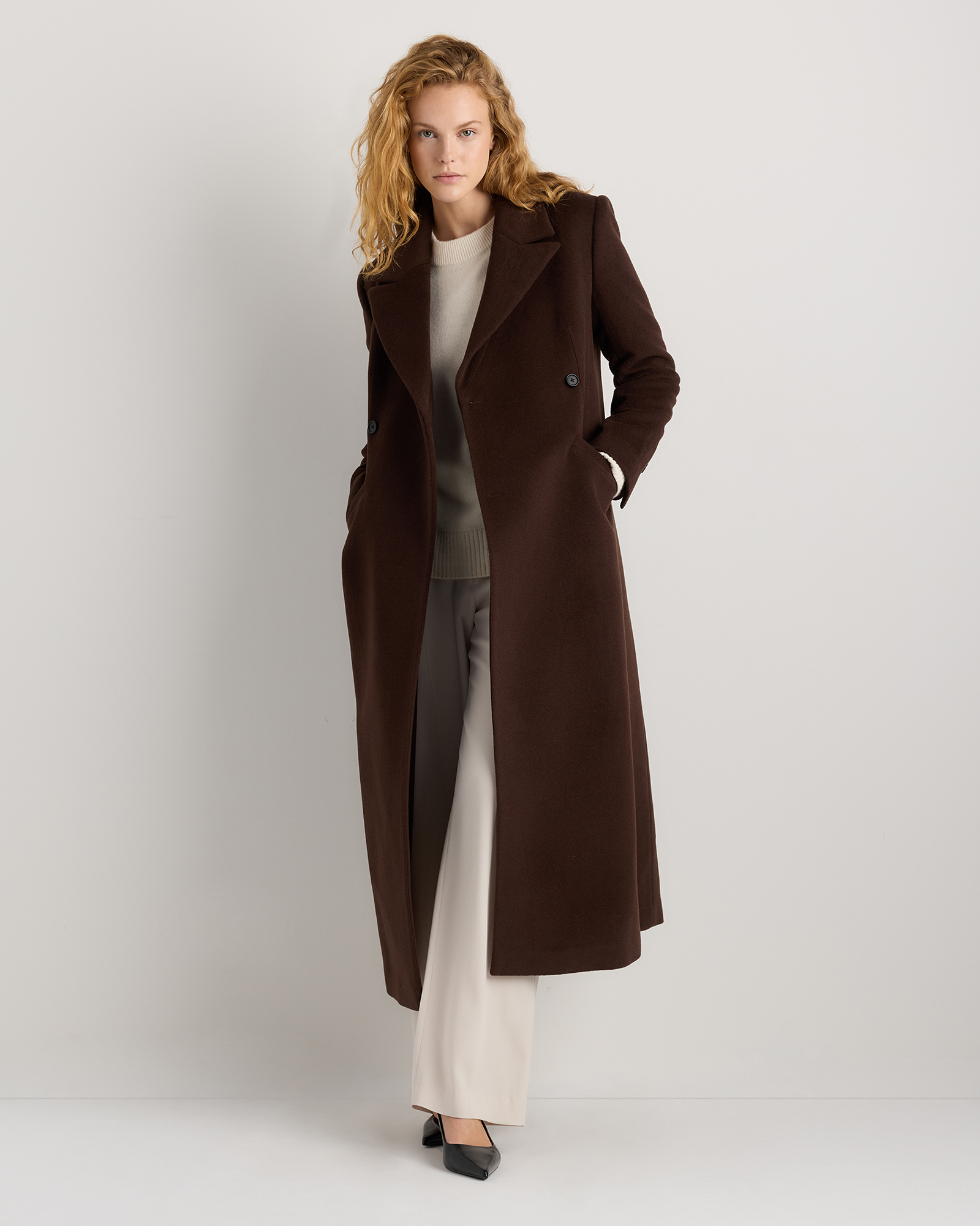 Wool Cashmere Tailored Long Coat — Image 23