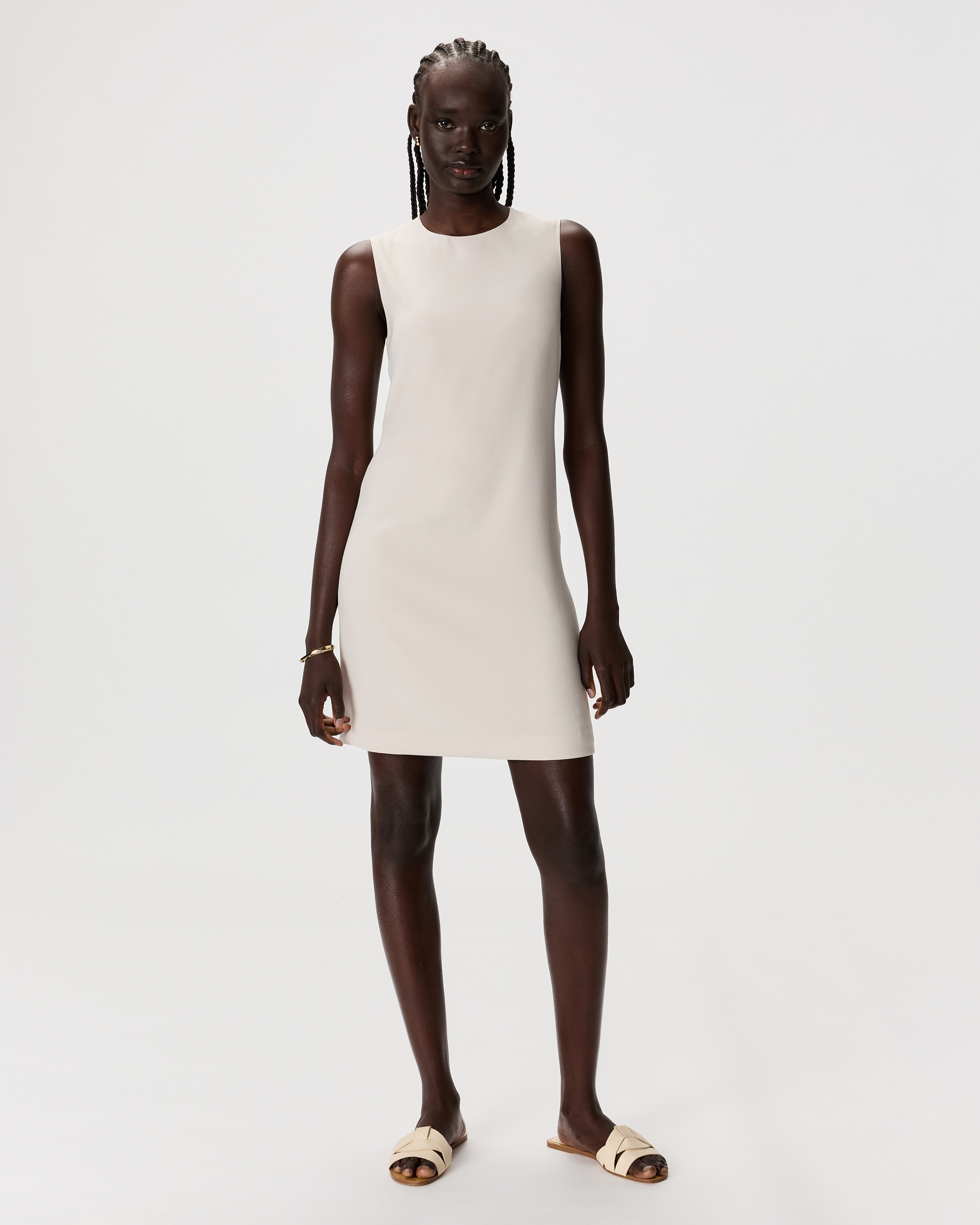 Fluid Crepe Sleeveless Shift Dress — Image 12