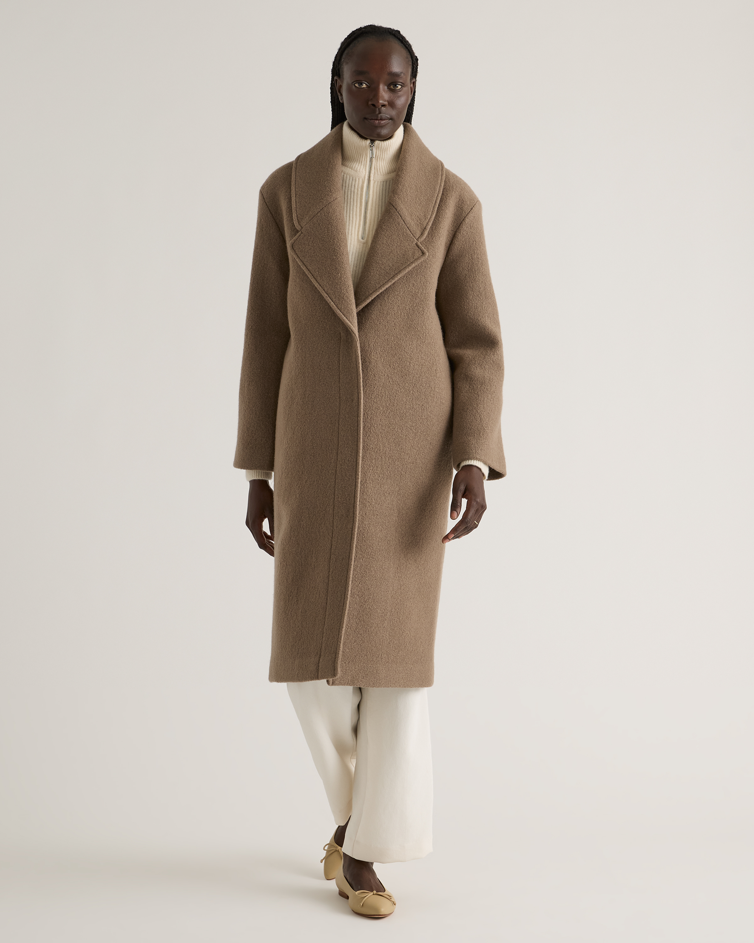 100% Merino Wool Shawl Collar Long Coat — Image 9