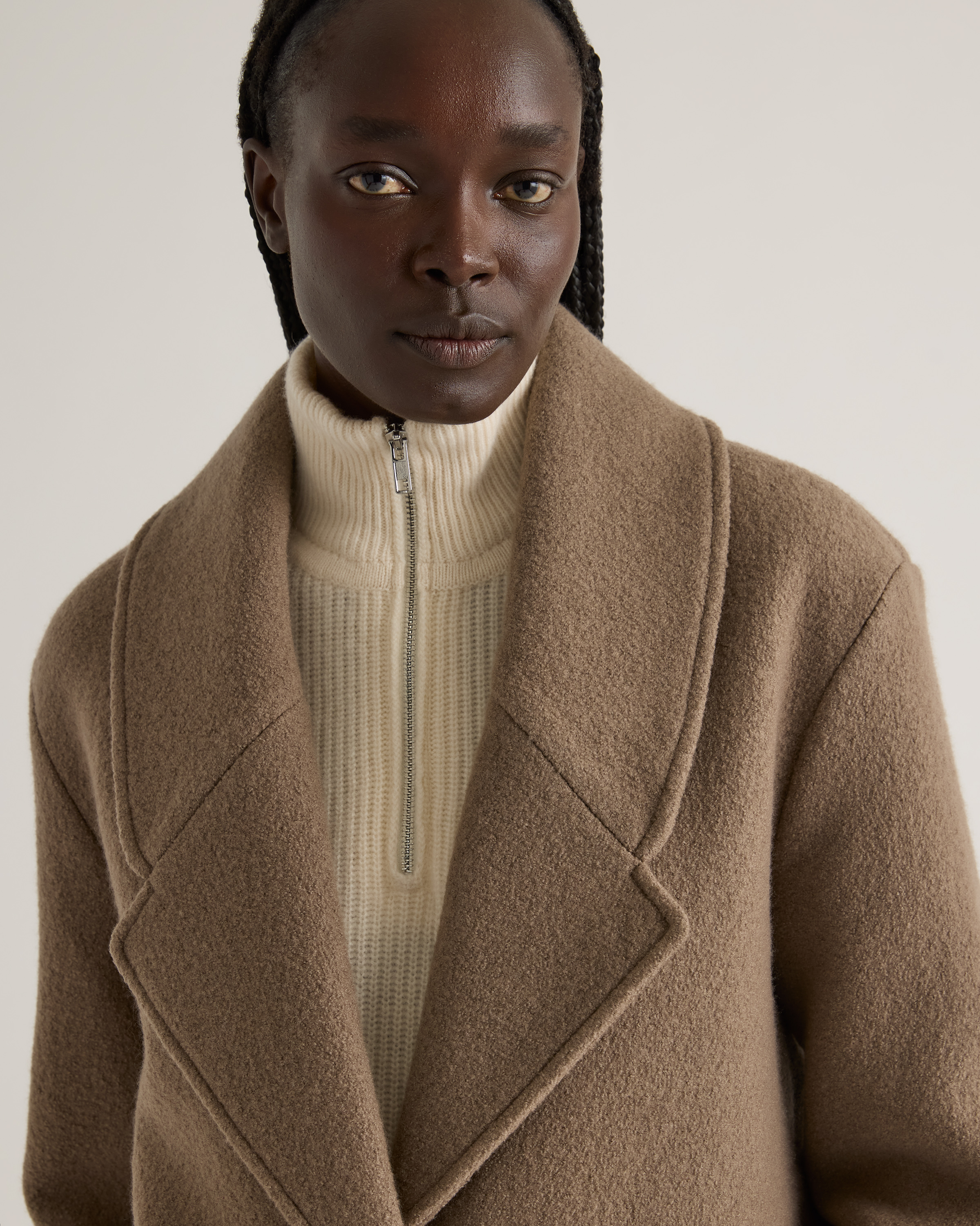 100% Merino Wool Shawl Collar Long Coat — Image 20