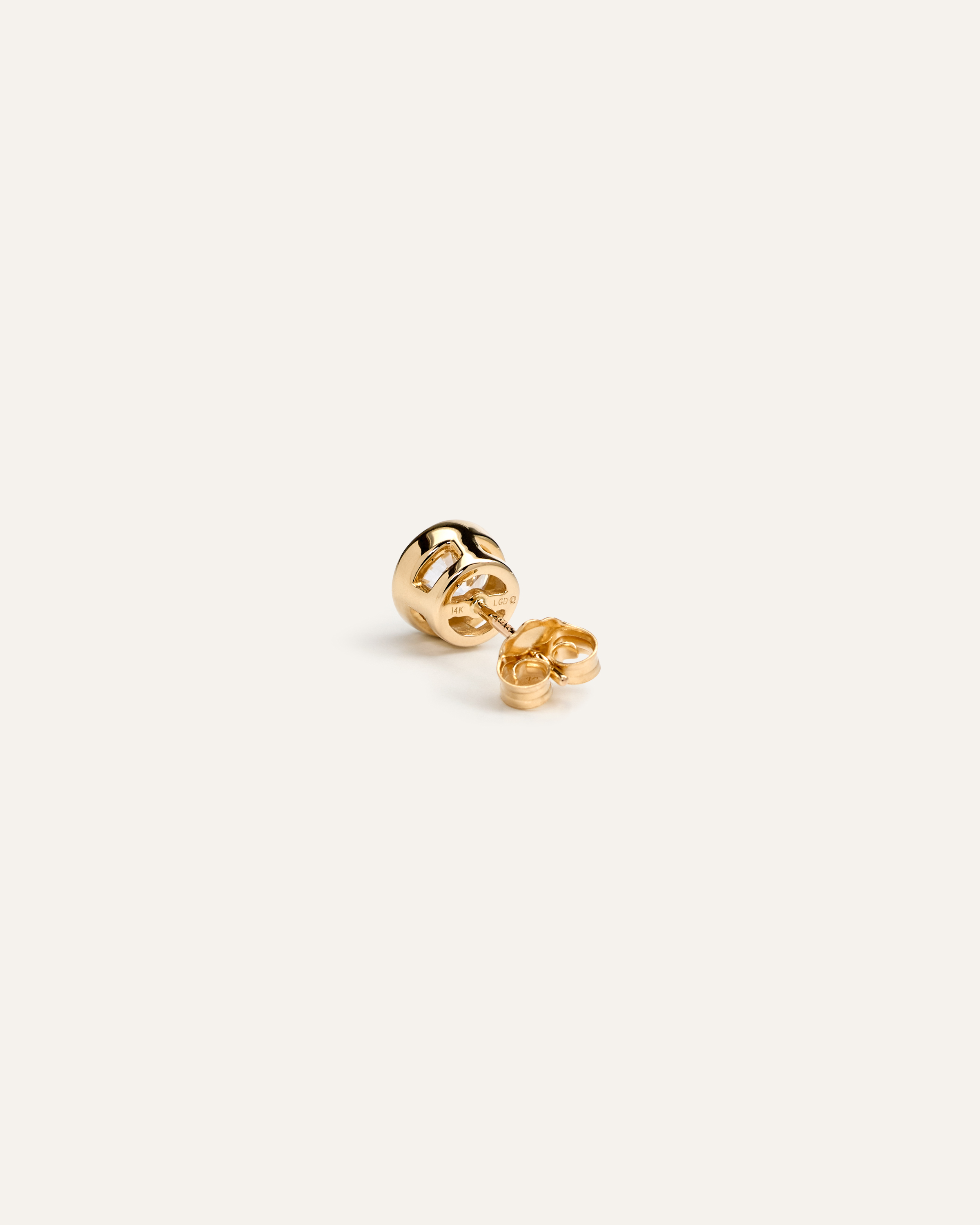 14K Gold Lab Grown Diamond Bezel Studs  - 2ctw — Image 4