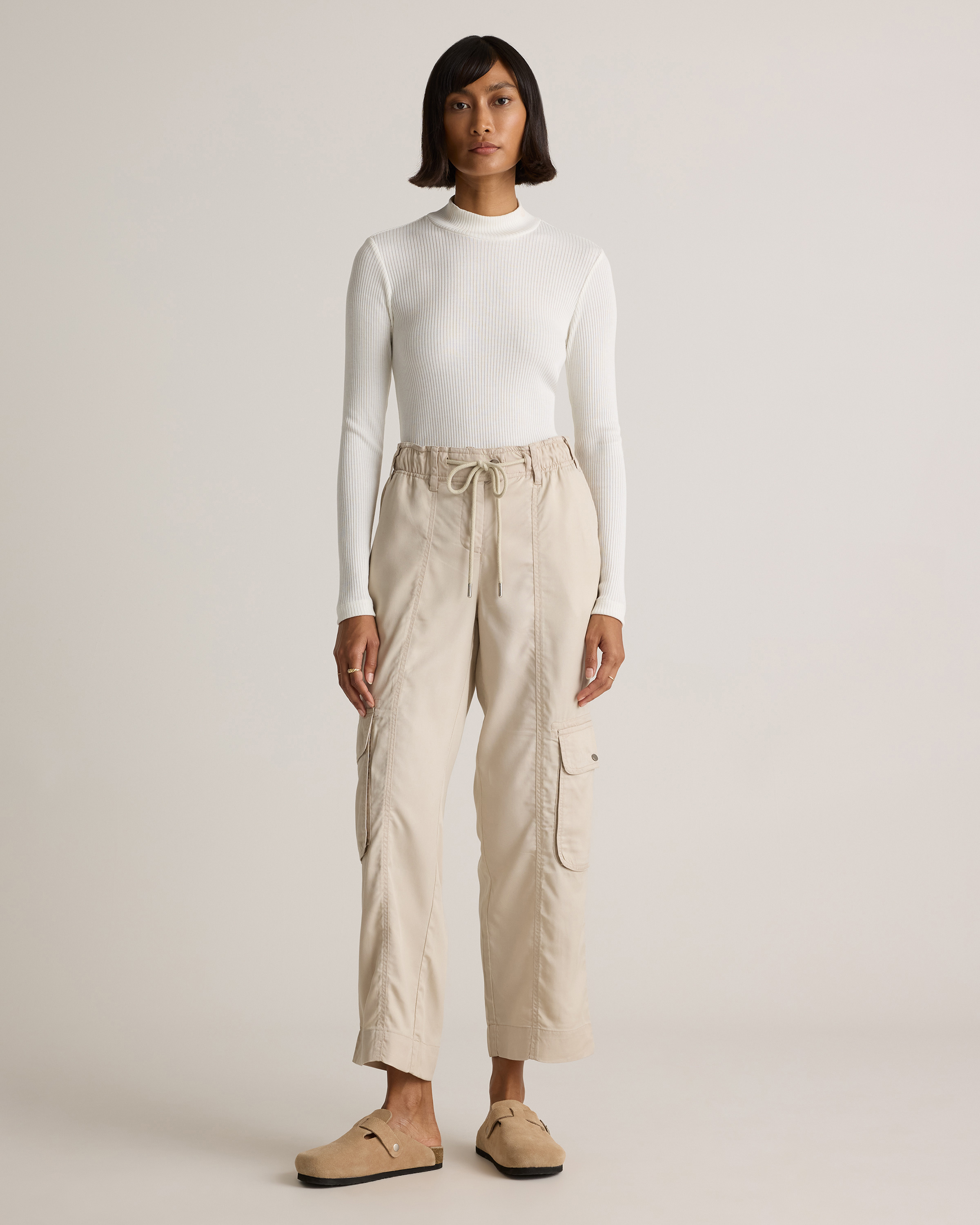 Vintage Wash Tencel Drawstring Cargo Pants — Image 9