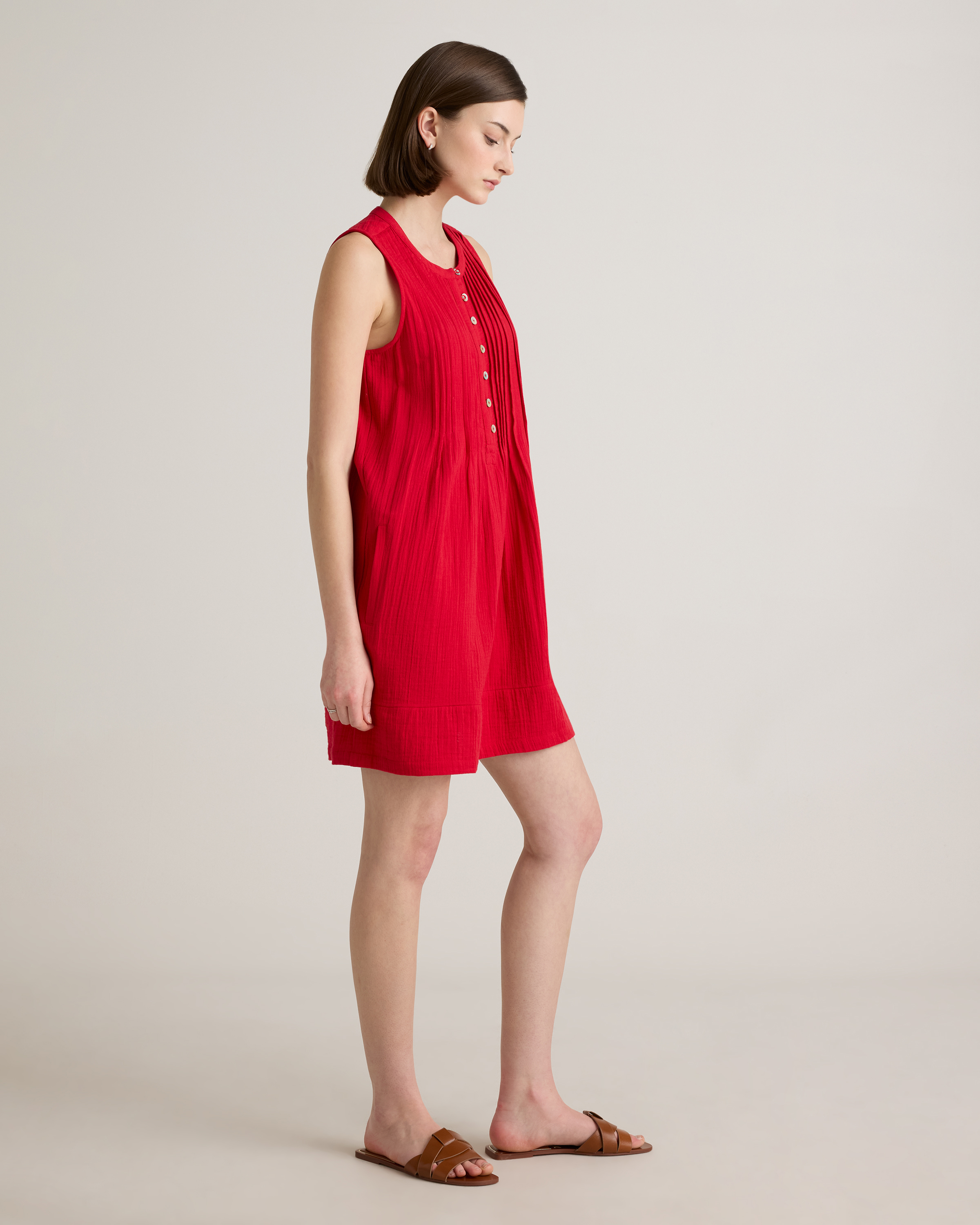 100% Organic Cotton Gauze Sleeveless Swing Dress — Image 22
