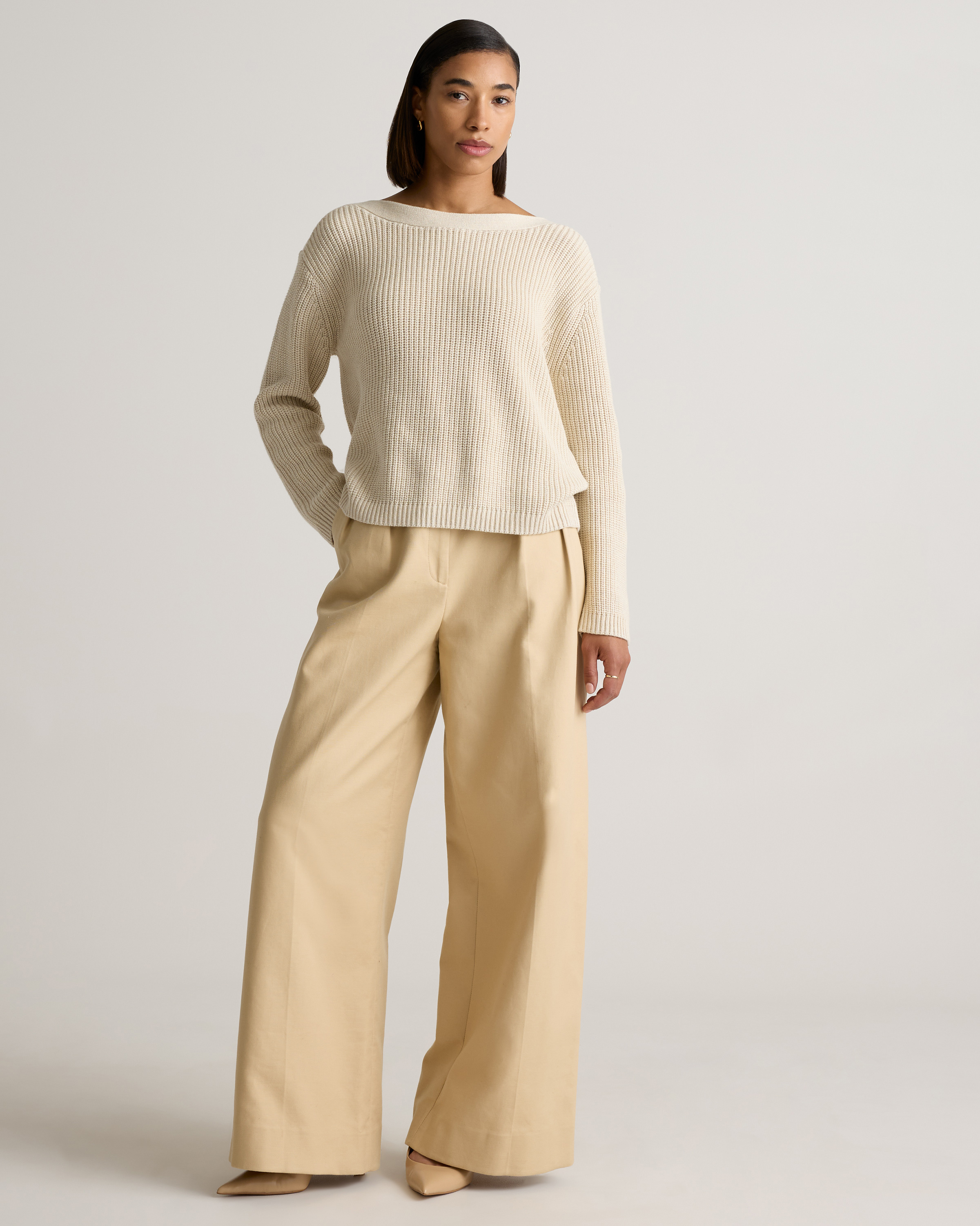 100% Organic Cotton Fisherman Boatneck Sweater — Image 35