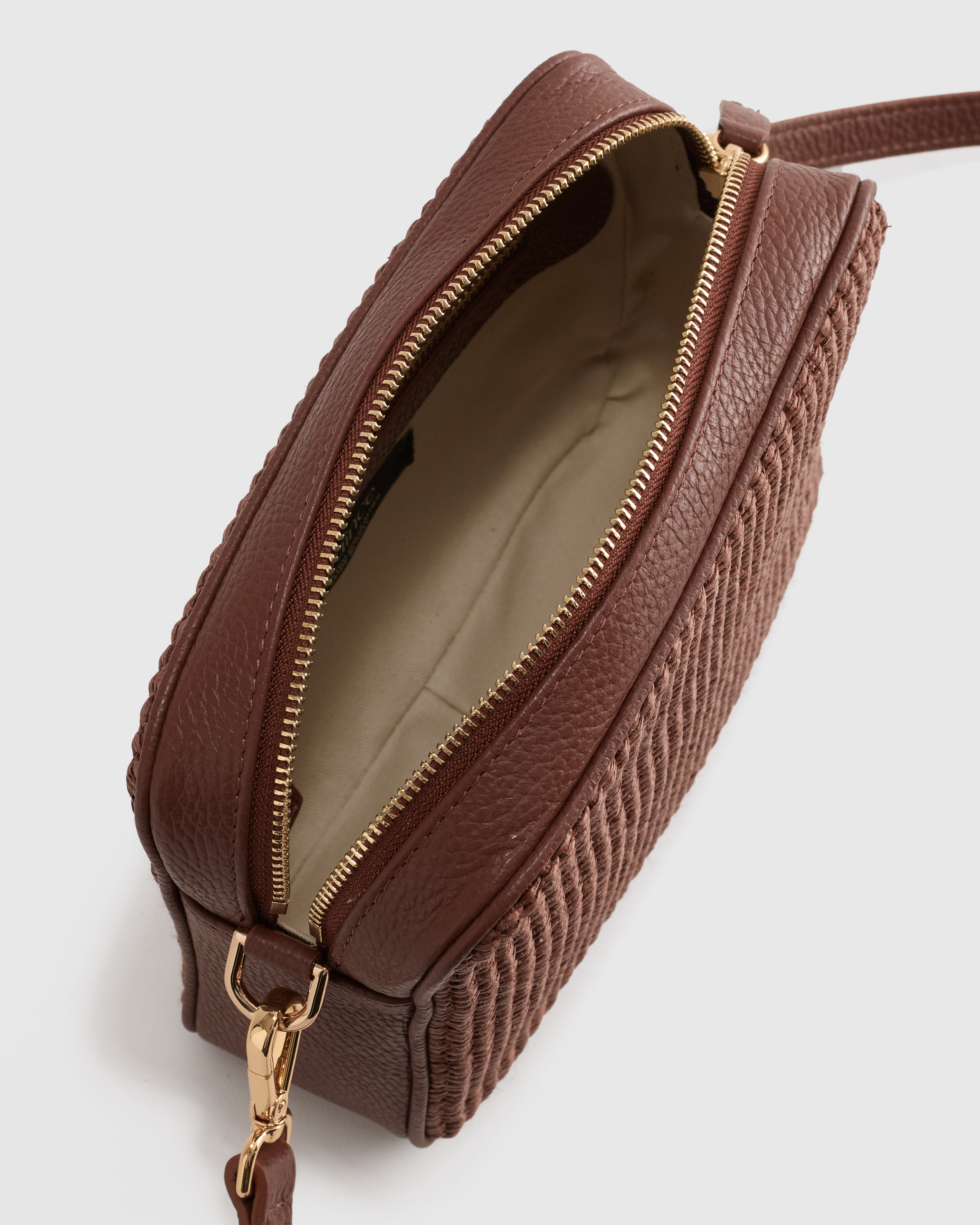 Italian Leather & Raffia Crossbody — Image 10