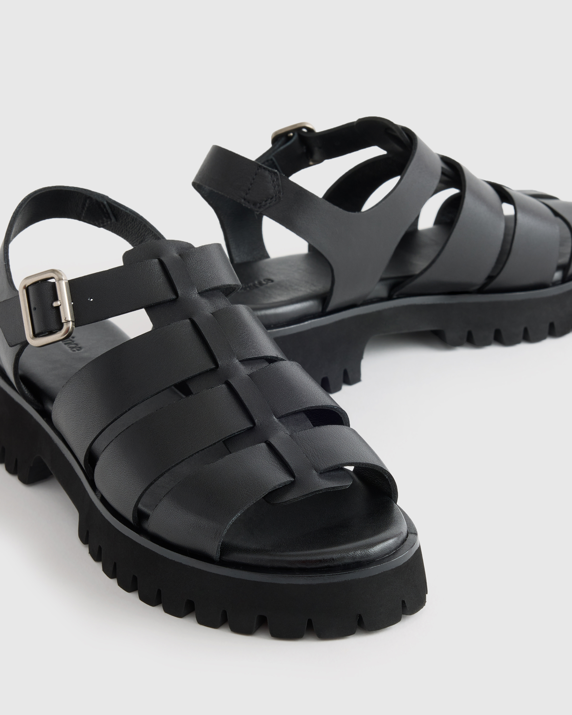 Italian Leather Lug Sole Fisherman Sandal — Image 4