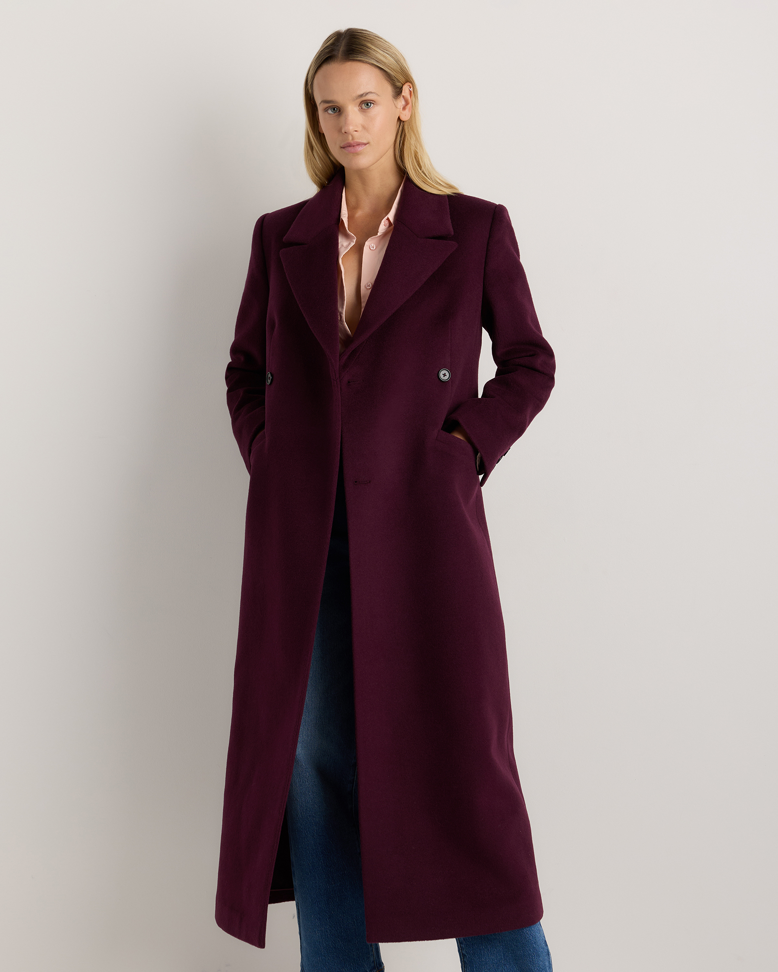 Wool Cashmere Tailored Long Coat — Image 17