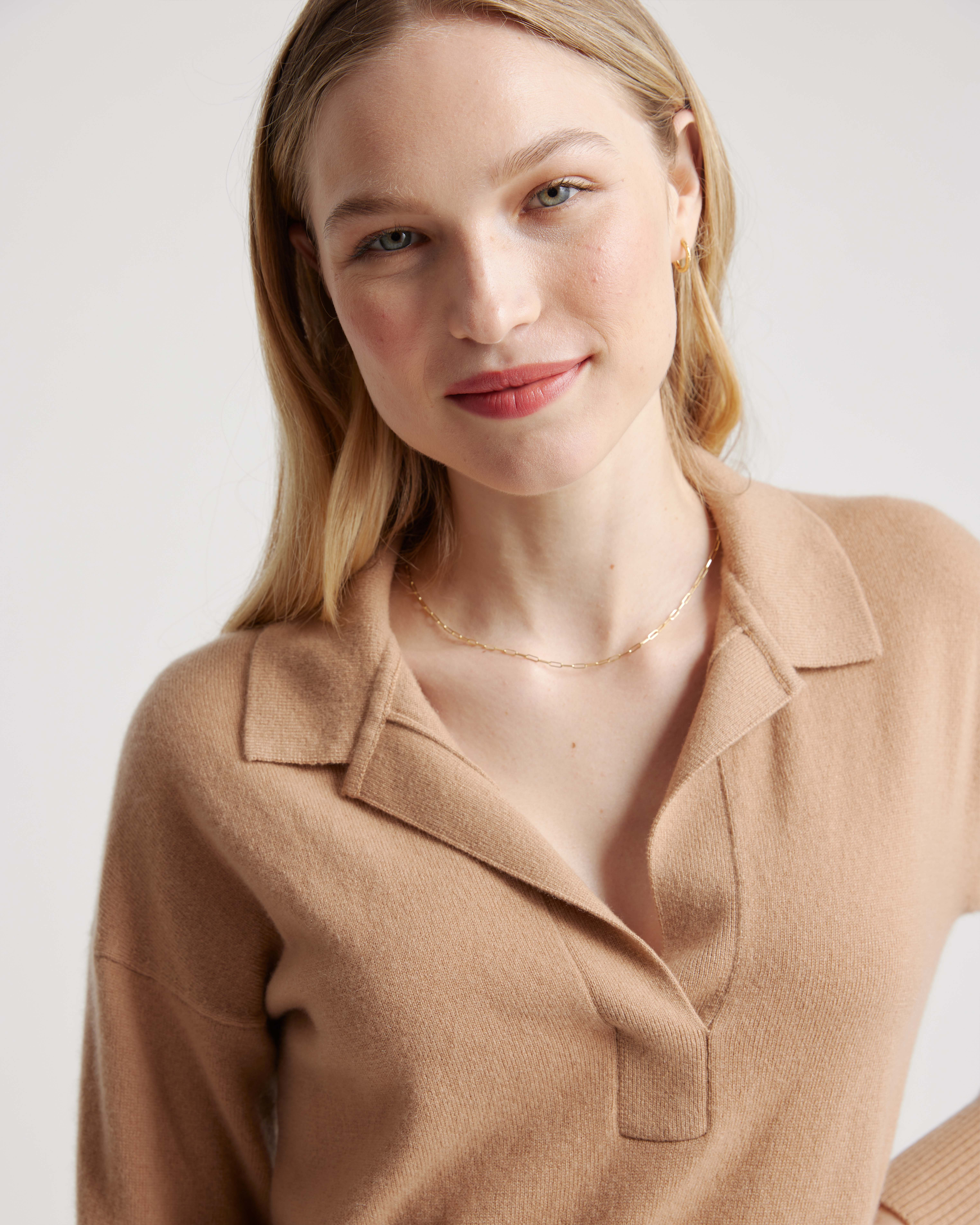 Mongolian Spring Cashmere Polo Sweater — Image 3