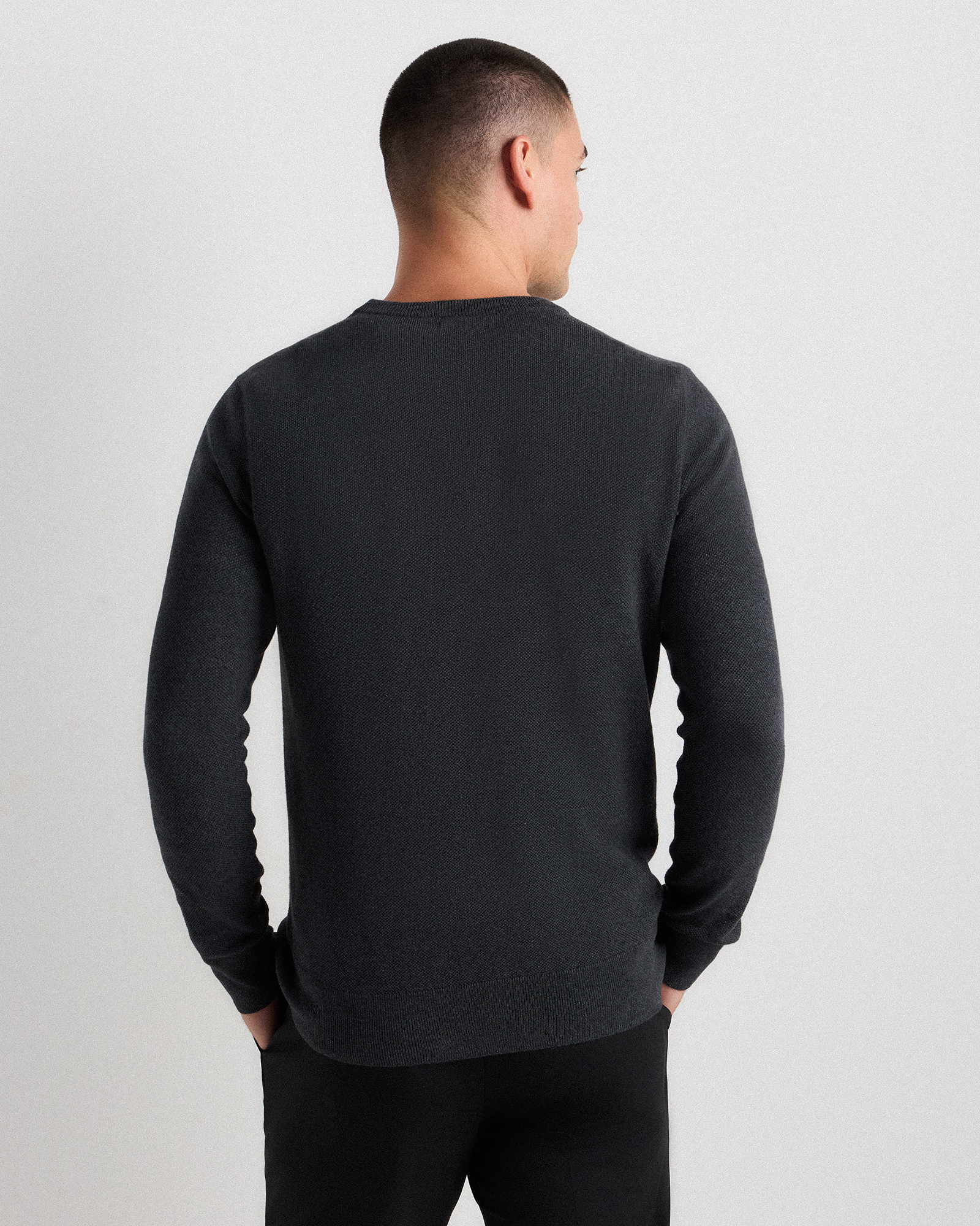100% Organic Cotton Pique Crewneck Sweater — Image 13