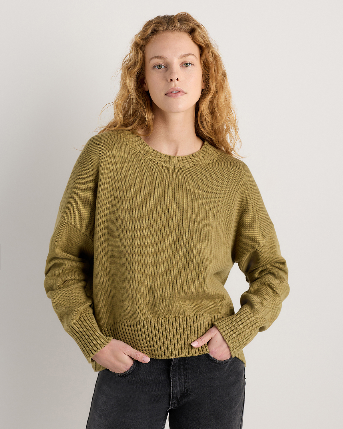 100% Organic Cotton Boyfriend Crew Sweater — Image 53