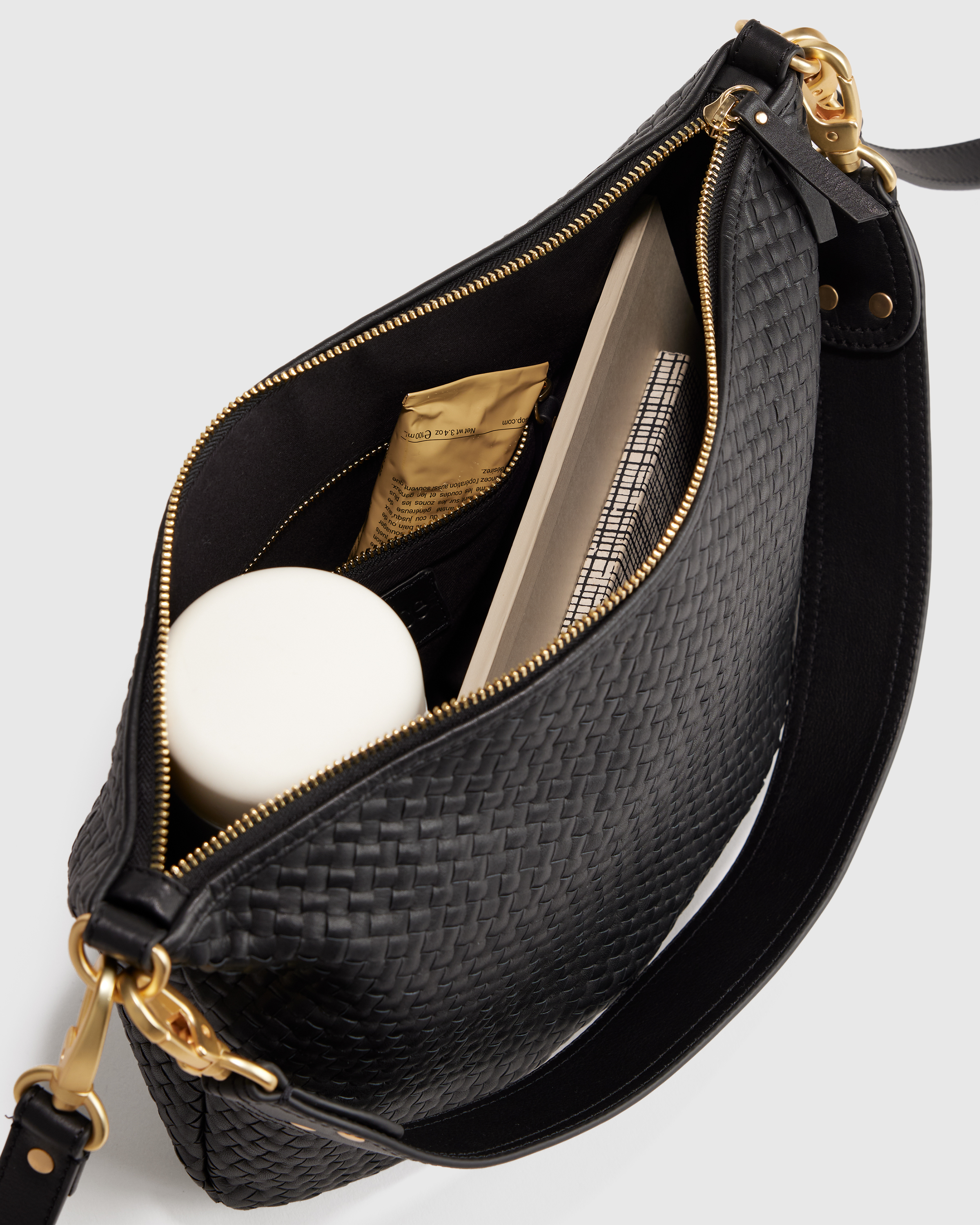 Italian Leather Convertible Crescent Handwoven Shoulder Bag — Image 13