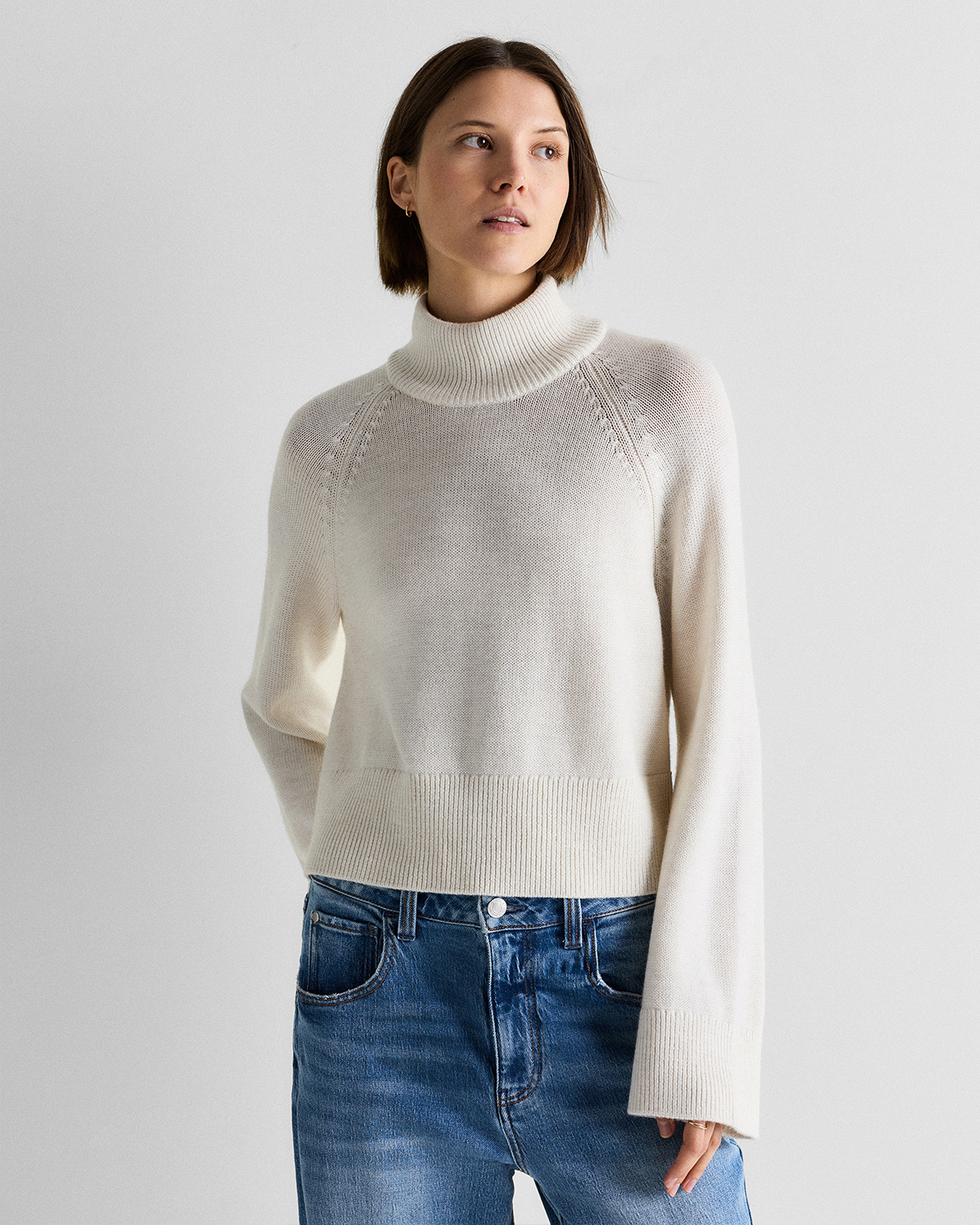 Australian Merino Wool Cropped Mock Neck Sweater — Image 24