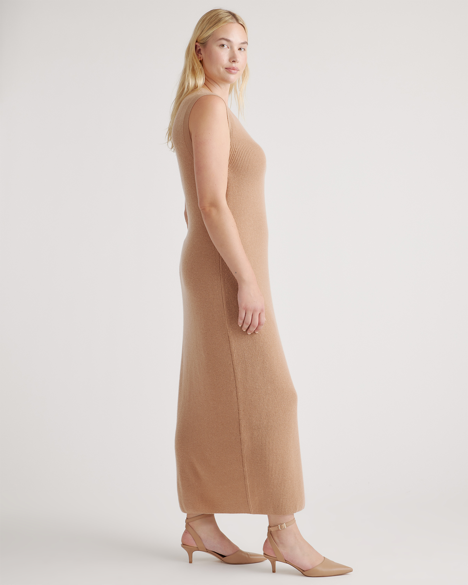 Mongolian Spring Cashmere Sleeveless Midi Sweater Dress — Image 6