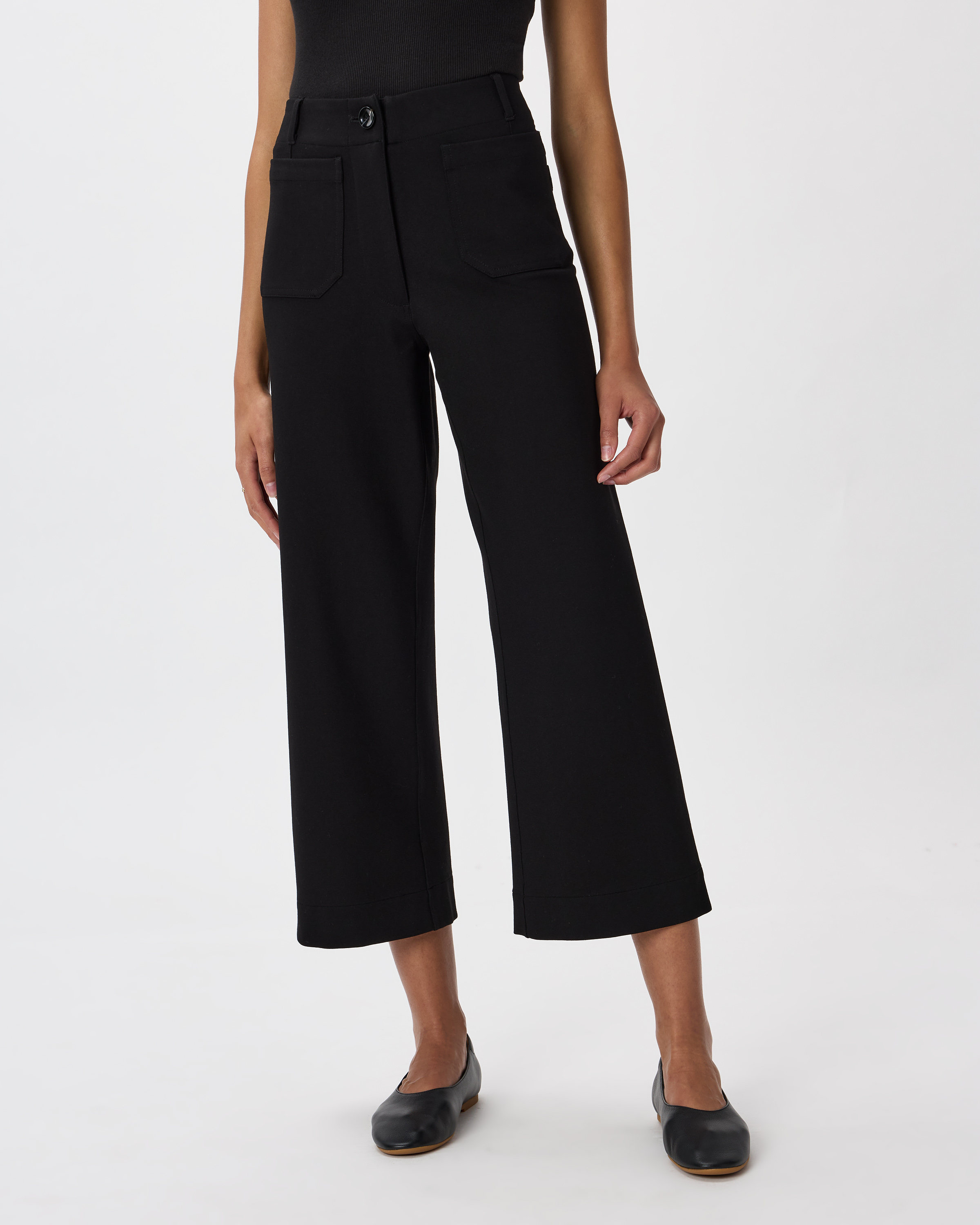 Ultra-Stretch Ponte Cropped Wide Leg Pants — Image 35
