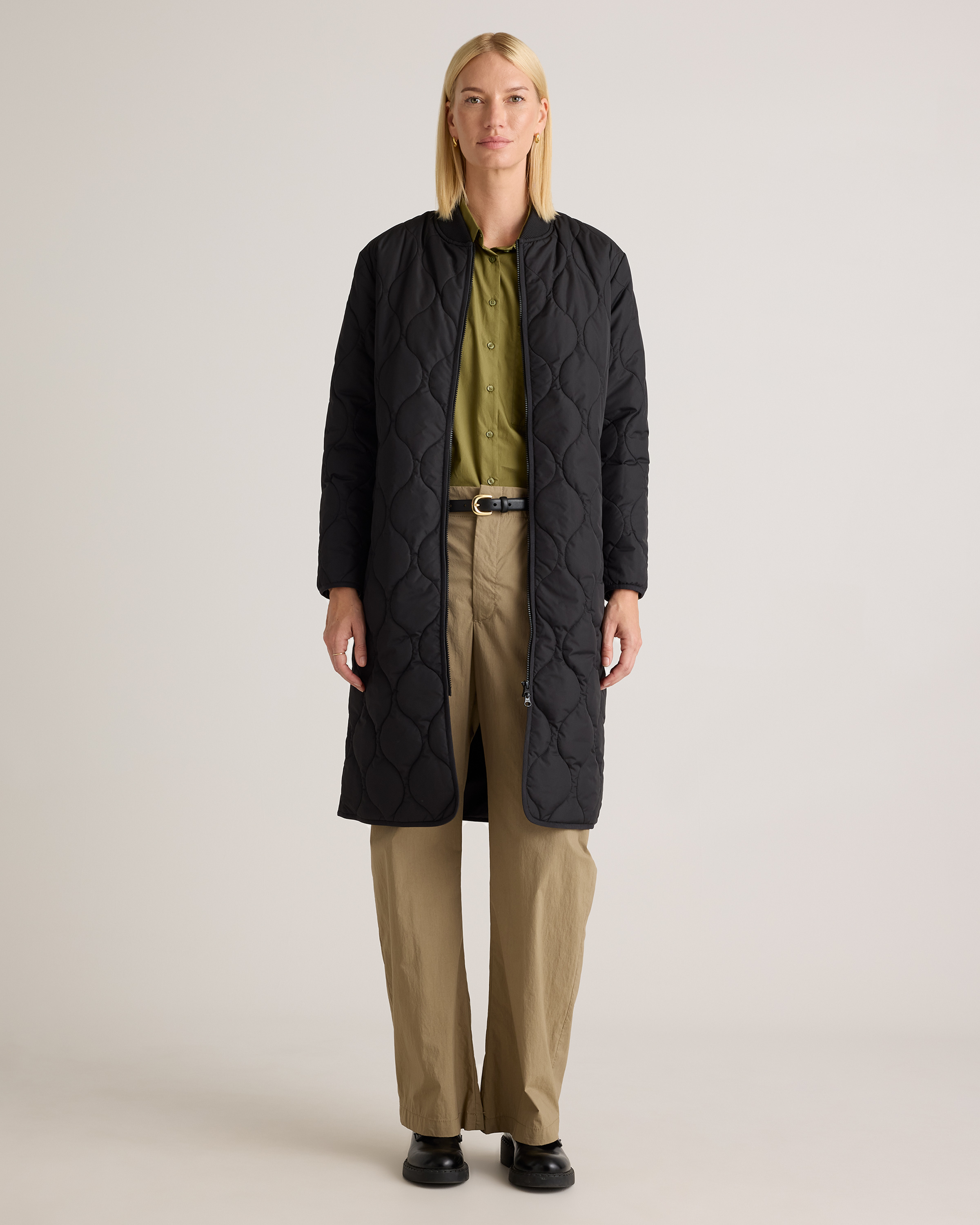Featherless Quilted Puffer Long Coat — Image 29