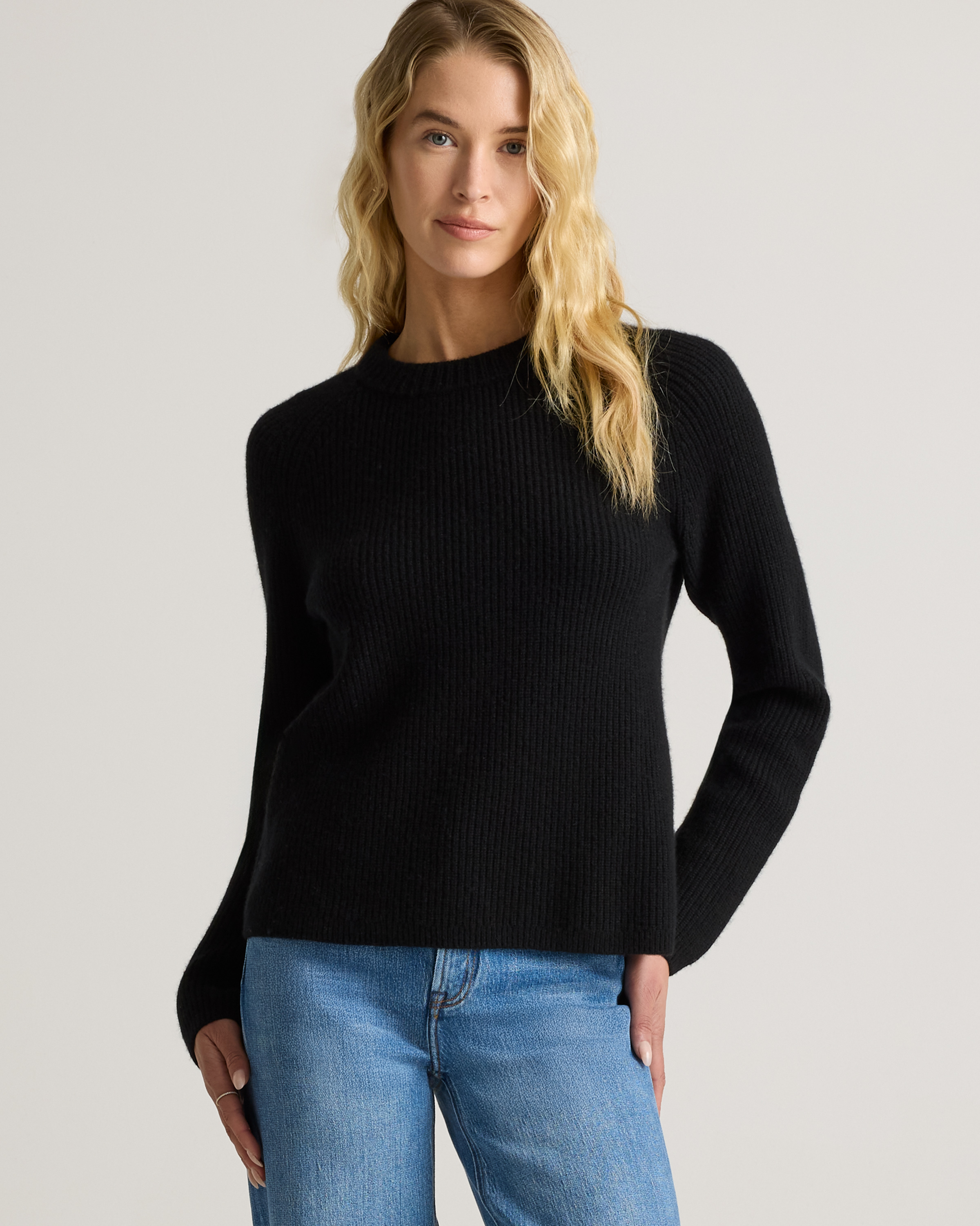 Mongolian Cashmere Fisherman Crewneck Sweater — Image 50