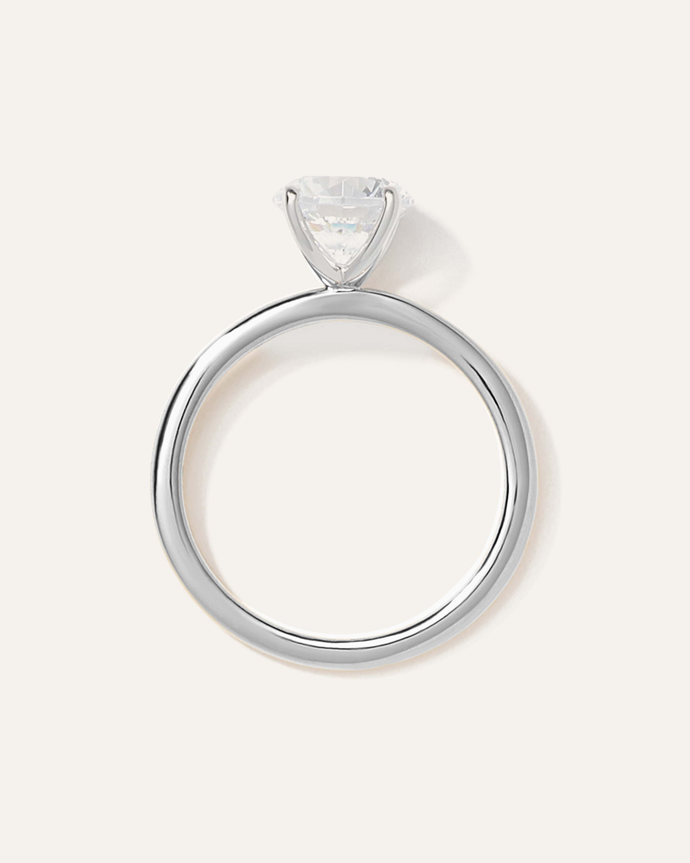 Lab Grown Diamond Round Petite Classic Engagement Ring - 1.50ct — Image 8