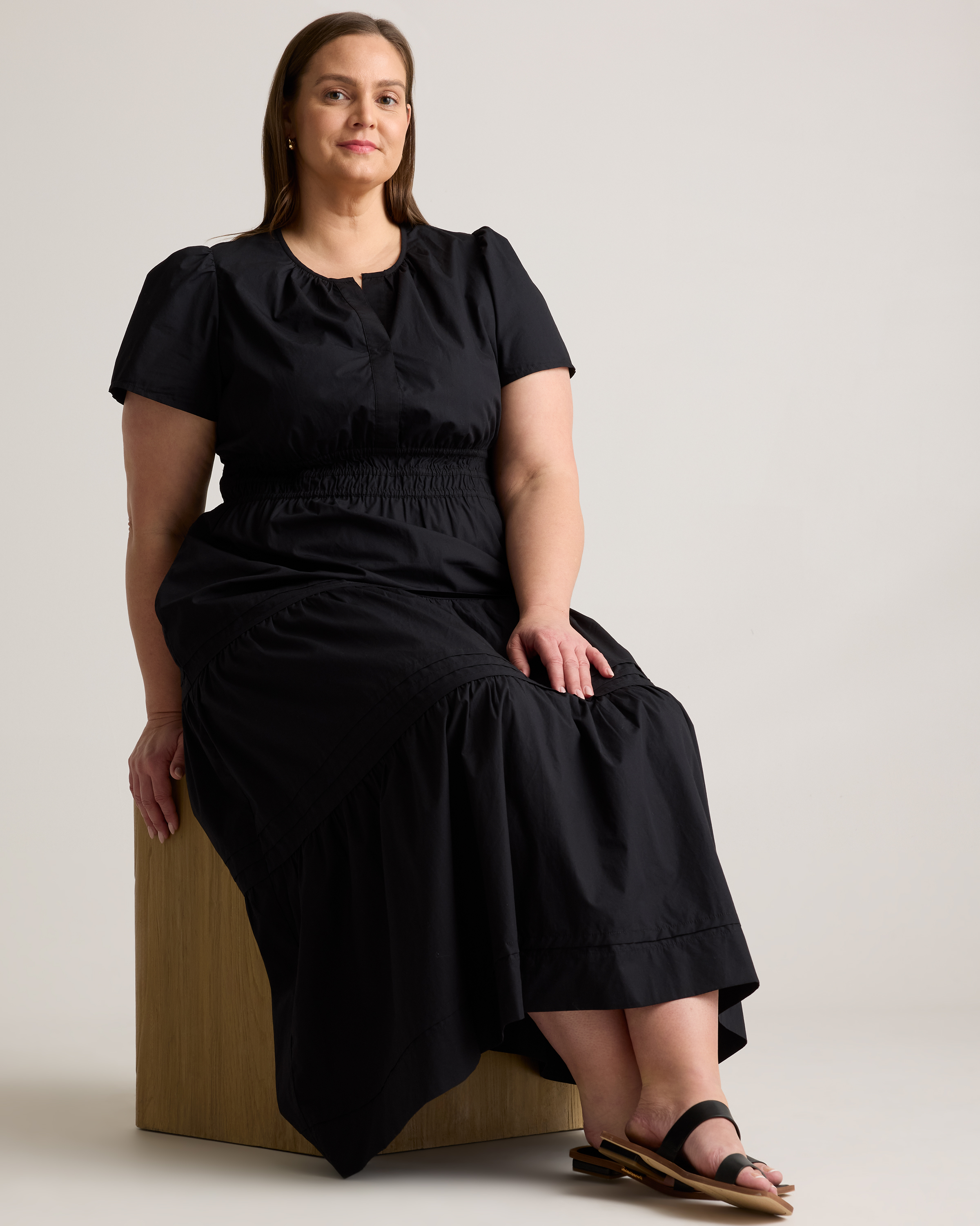 100% Organic Cotton Poplin Tiered Maxi Dress — Image 16