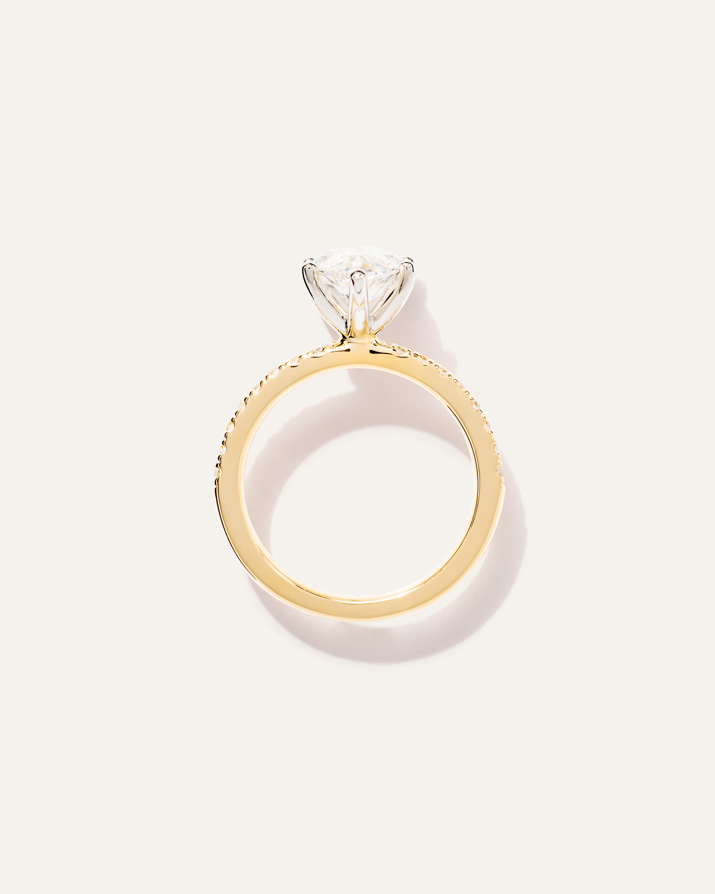 Lab Grown Diamond Marquise Petite Pave Engagement Ring - 3ct — Image 7