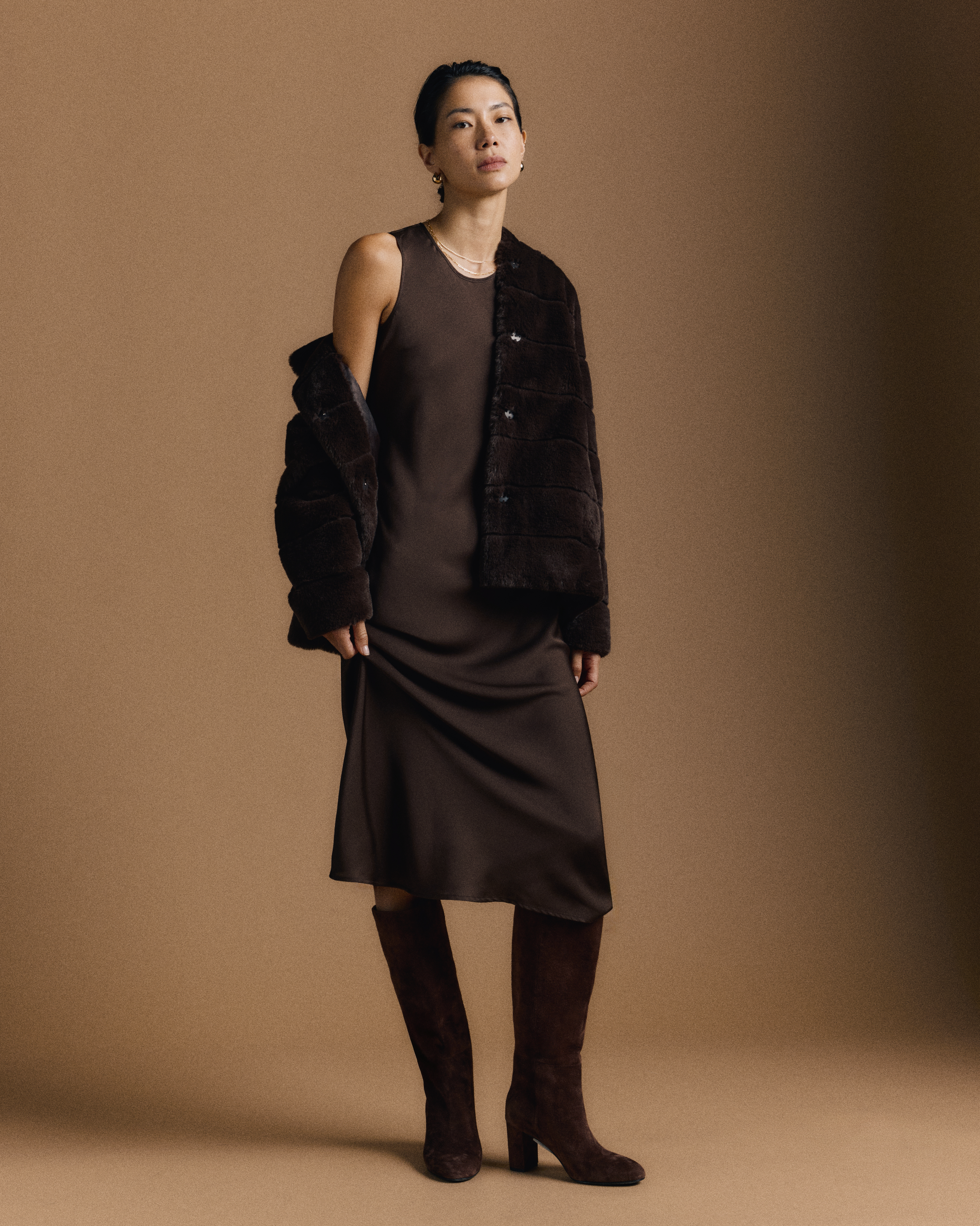 Hooded Faux Fur Jacket — Image 3