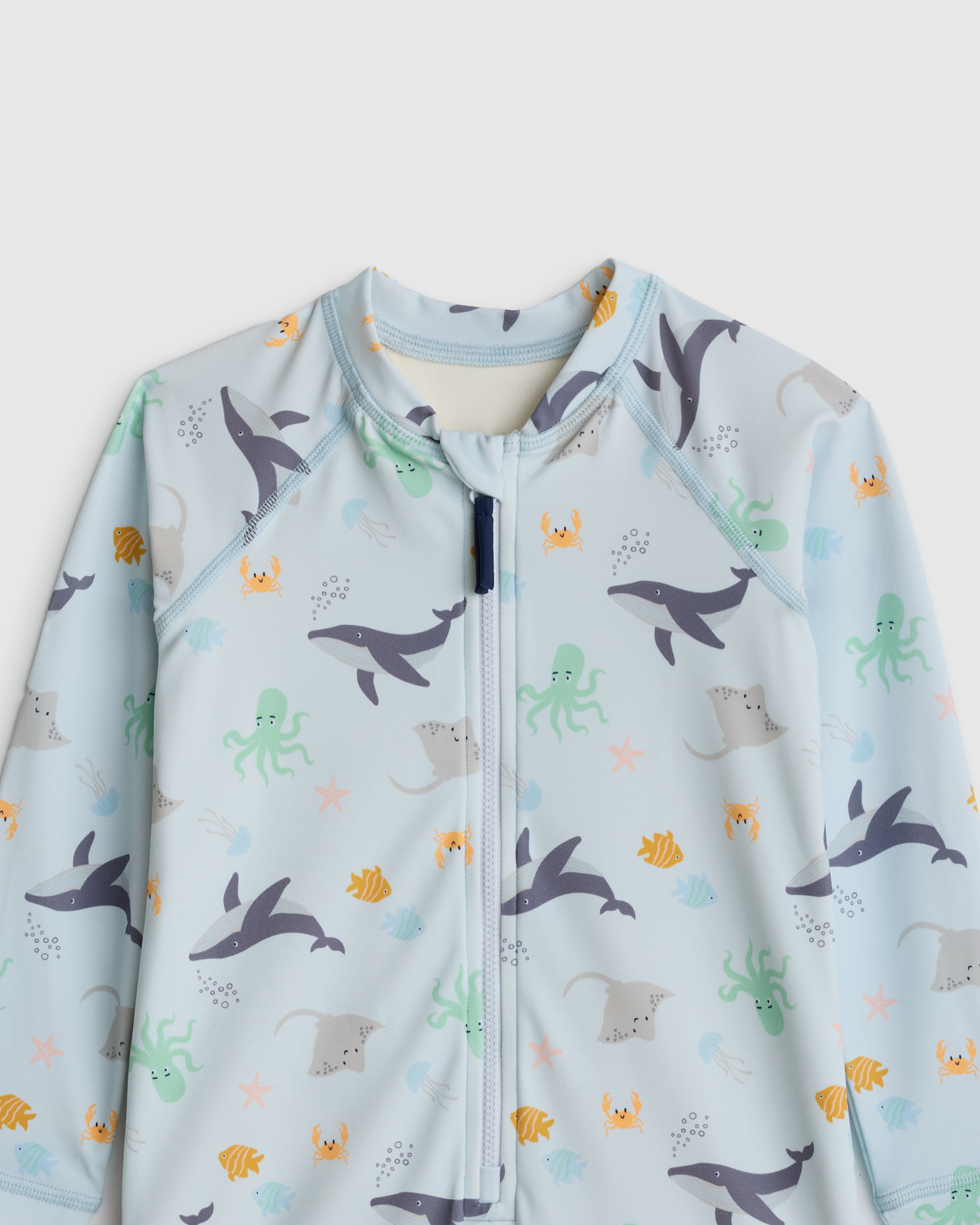 Long Sleeve Zip-Up Rash Guard One-Piece — Image 8