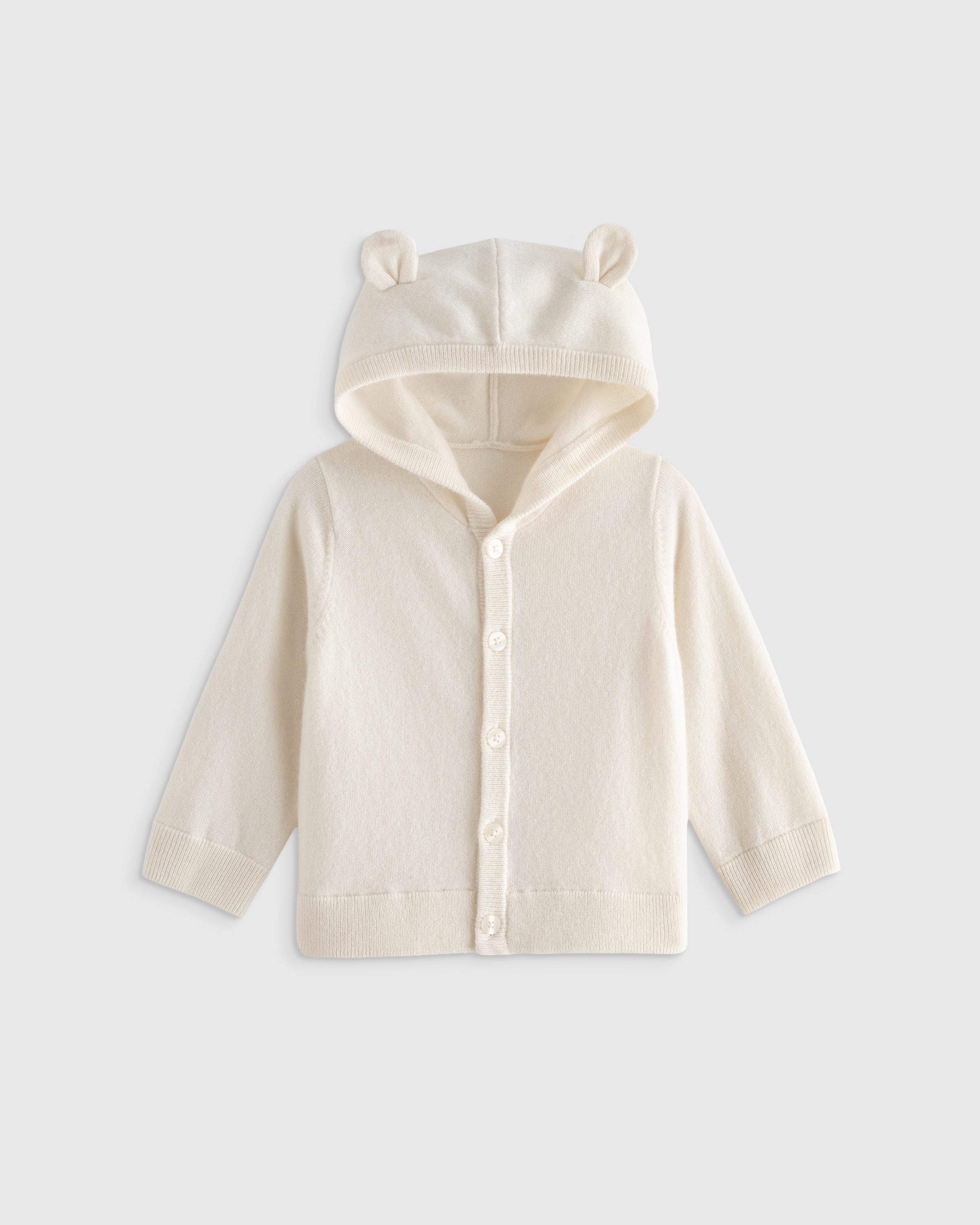 oatmeal Washable Cashmere Hooded Cardigan — Image 10