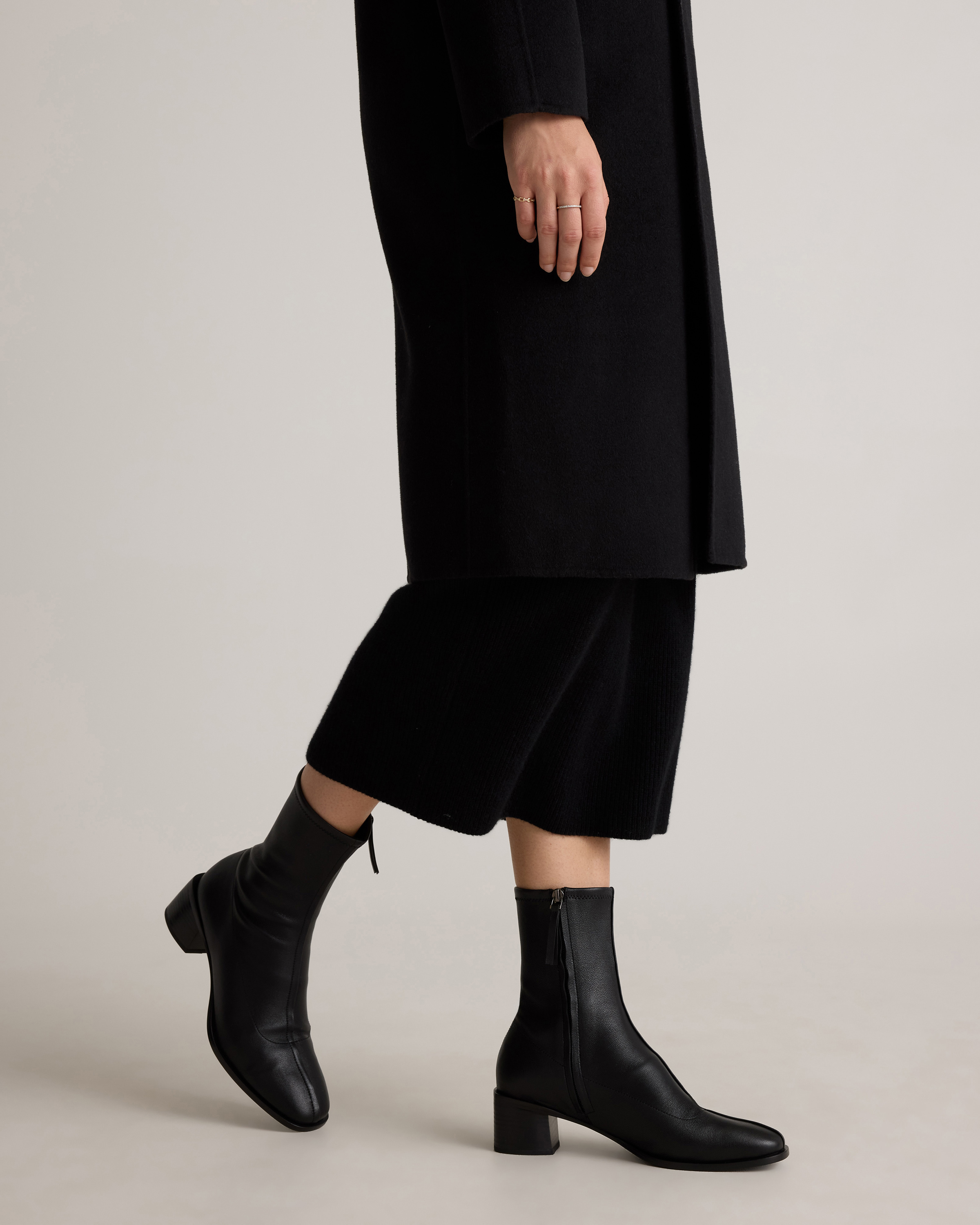 Italian Leather Stretch Sock Bootie — Image 4
